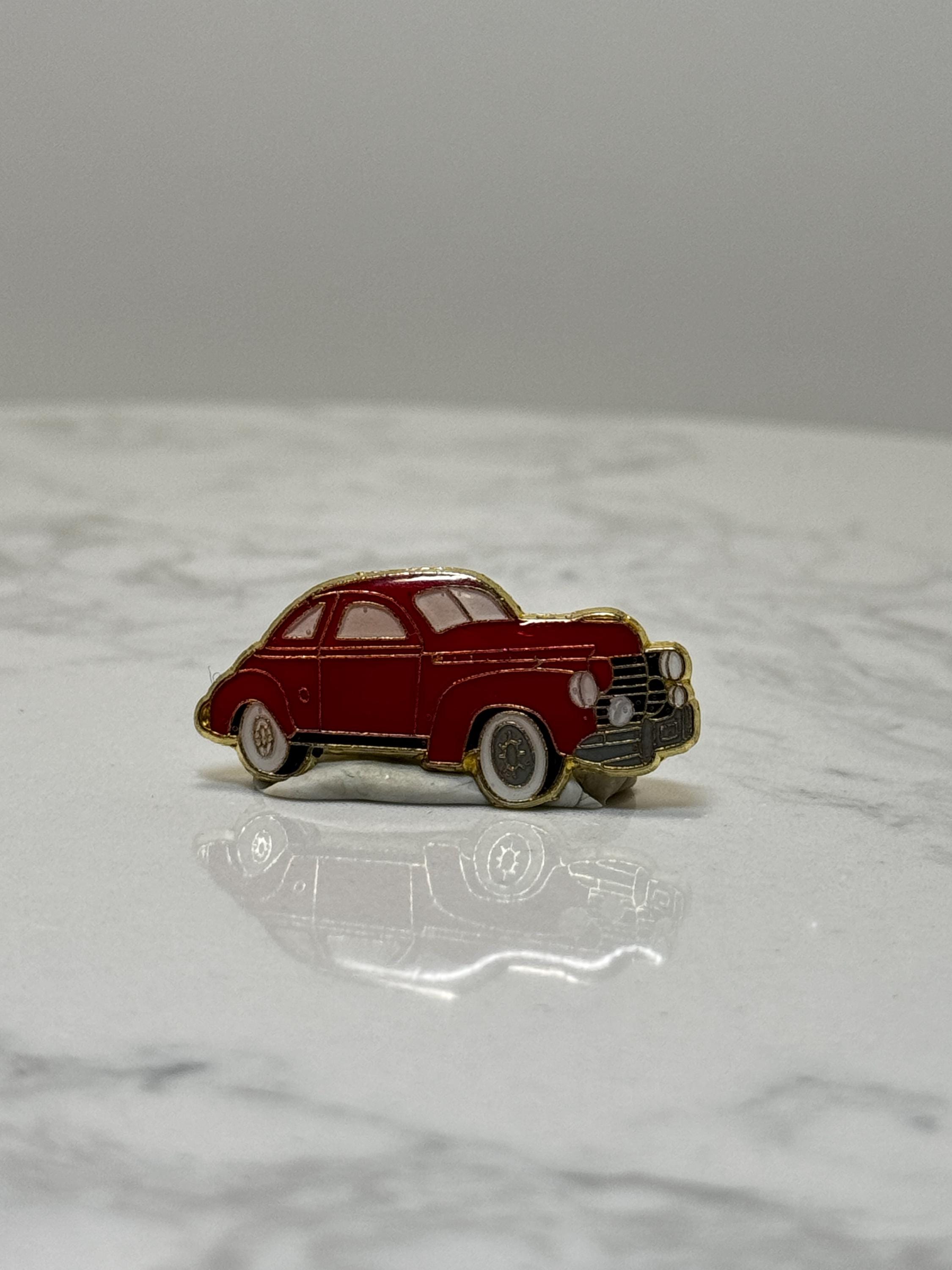 1948 Fleetline Style Pin: Red Classic 40s Sedan Enamel Car Pin