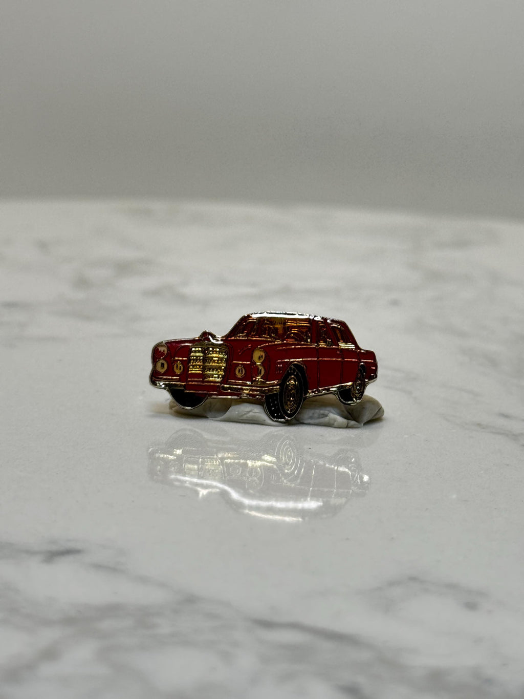 1960s Mercedes Benz 300SE Sedan Pin: Classic Red Luxury Car Enamel Pin