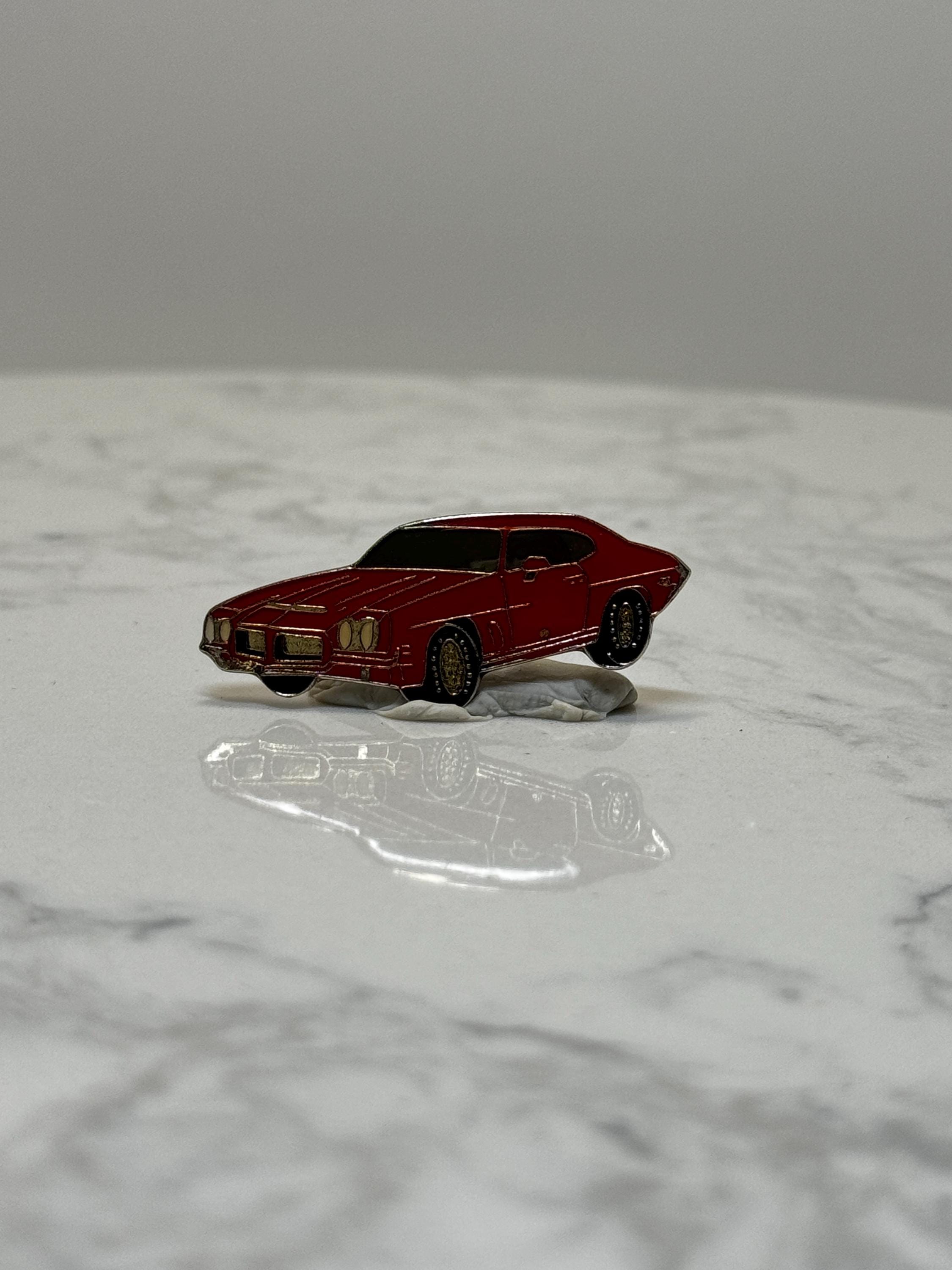 1971 Pontiac GTO Pin: Classic Red Muscle Car Enamel Collector Pin