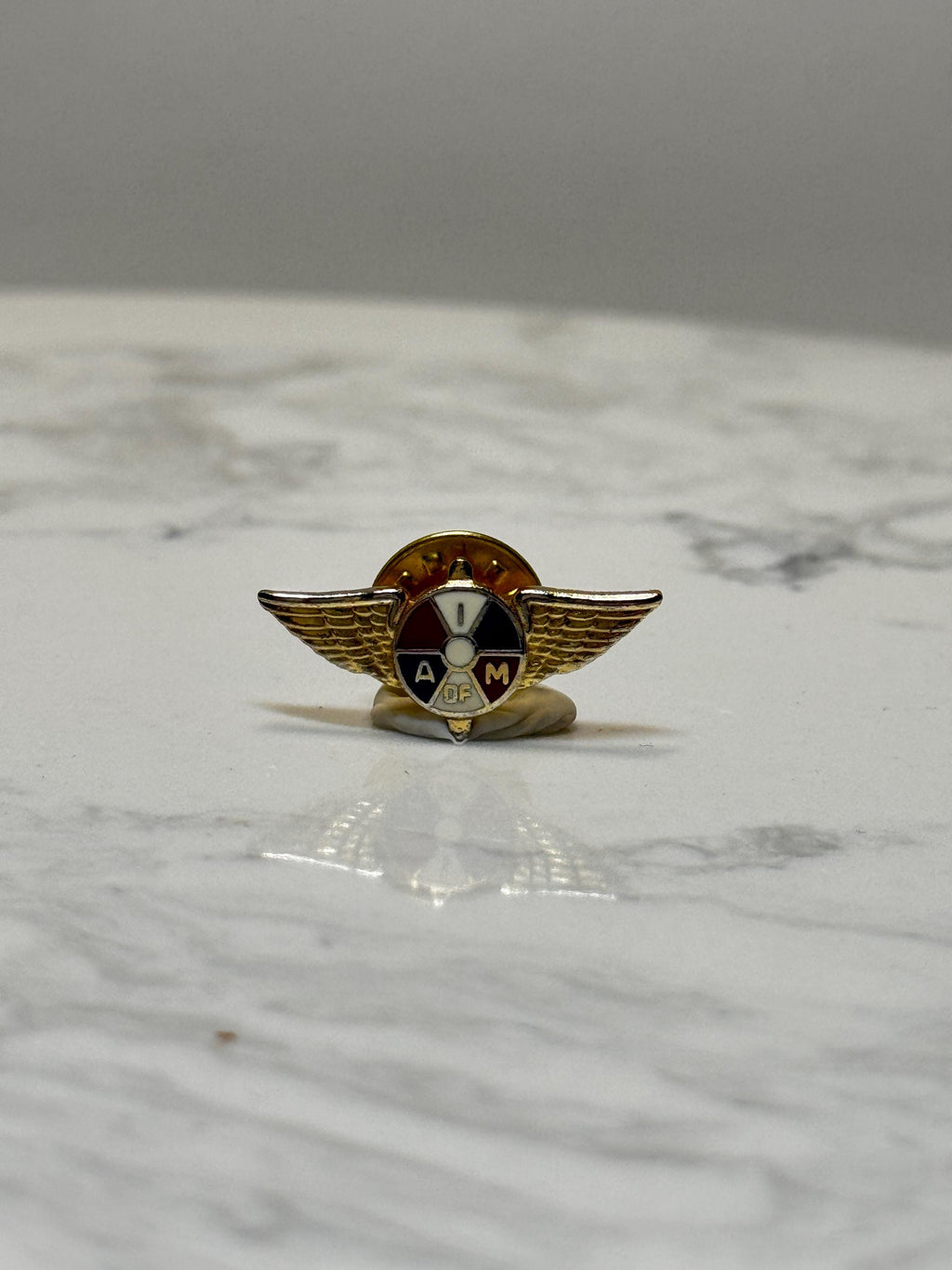 Vintage IAM Machinists Union Pin: International Association Aerospace Workers Badge