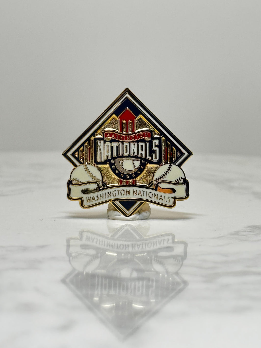Washington Nationals Baseball Pin: Gold & Enamel Finish - MLB Fan Accessory