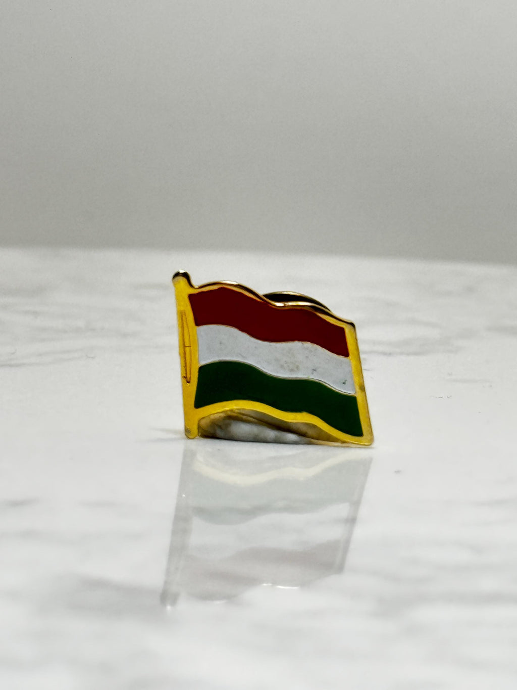 Hungary Flag Lapel Pin: Gold Trim Enamel - Patriotic Travel Accessory