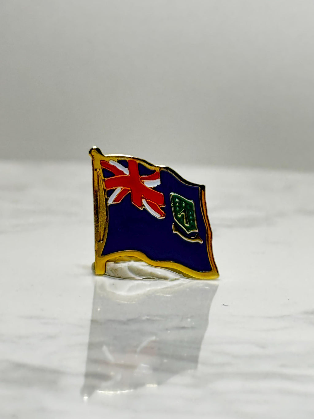 British Virgin Islands Flag Pin: Gold Trim Enamel - Travel Souvenir Accessory