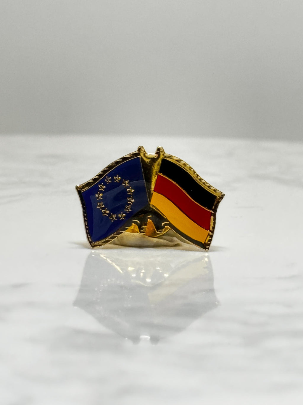 Germany EU Flag Pin: Gold Enamel Finish - Patriotic Accessory