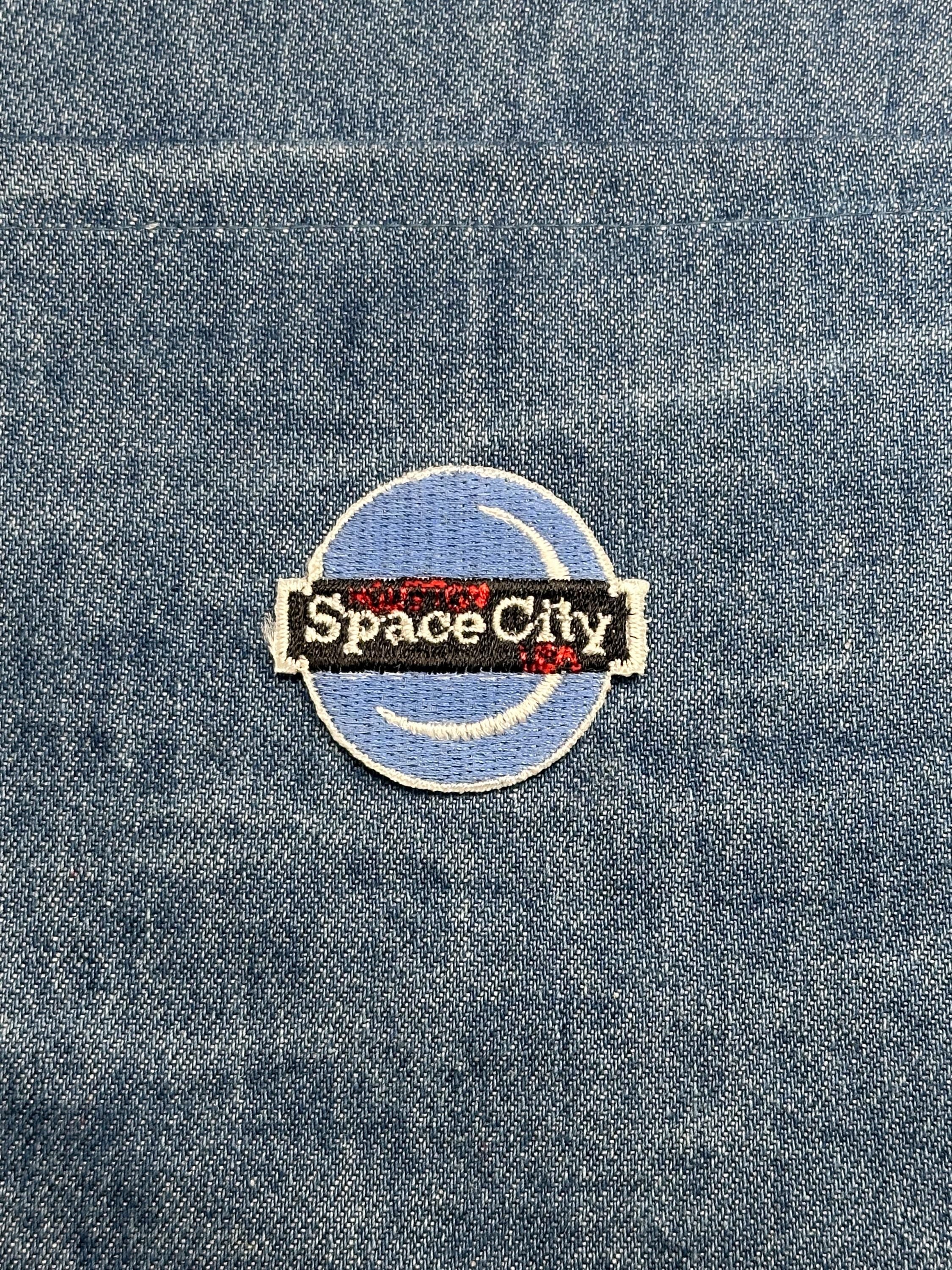 Space City Collectable Patch: Blue Retro Logo - Space-Themed Accessory