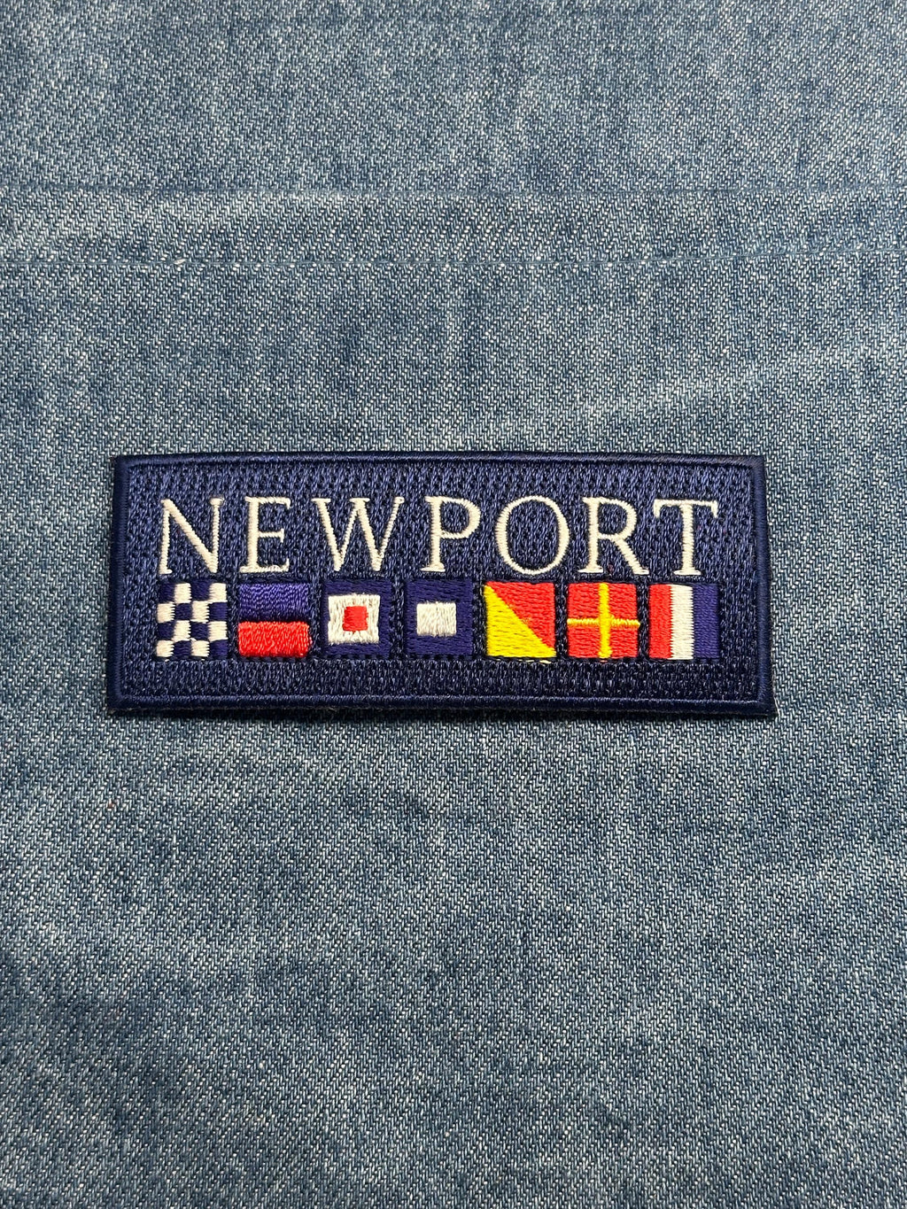 Newport Collectable Patch: Nautical Flags on Navy - Coastal Theme Accessory