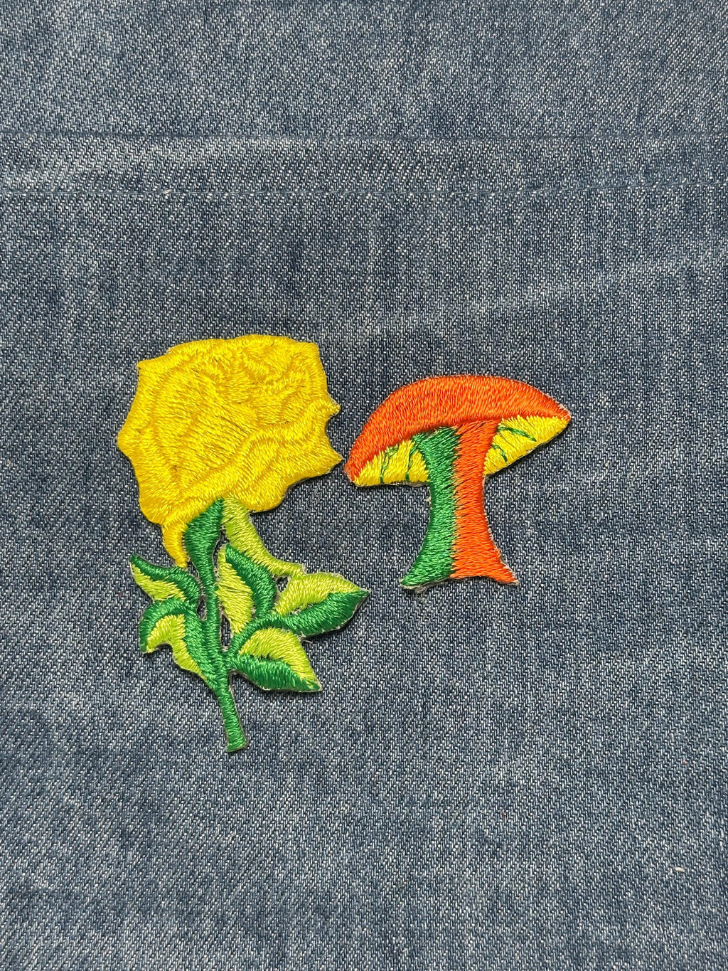 Flower & Mushroom Collectable Patch Set: Bright Colors - Retro Nature Accessory