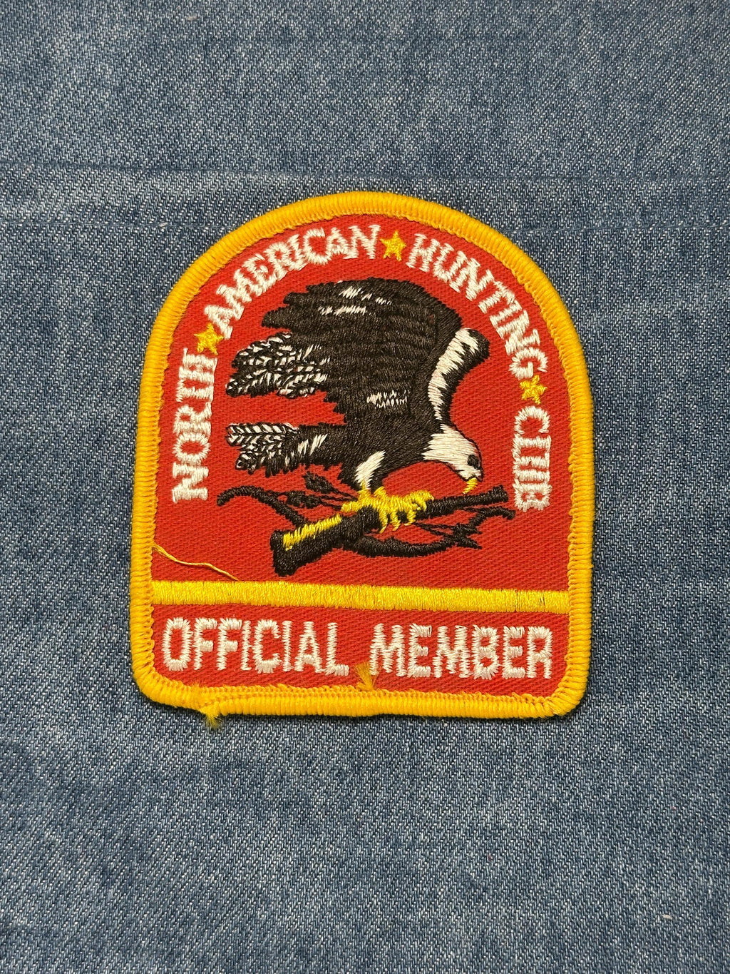 North American Hunting Club Collectable Patch: Red & Gold - Vintage Accessory