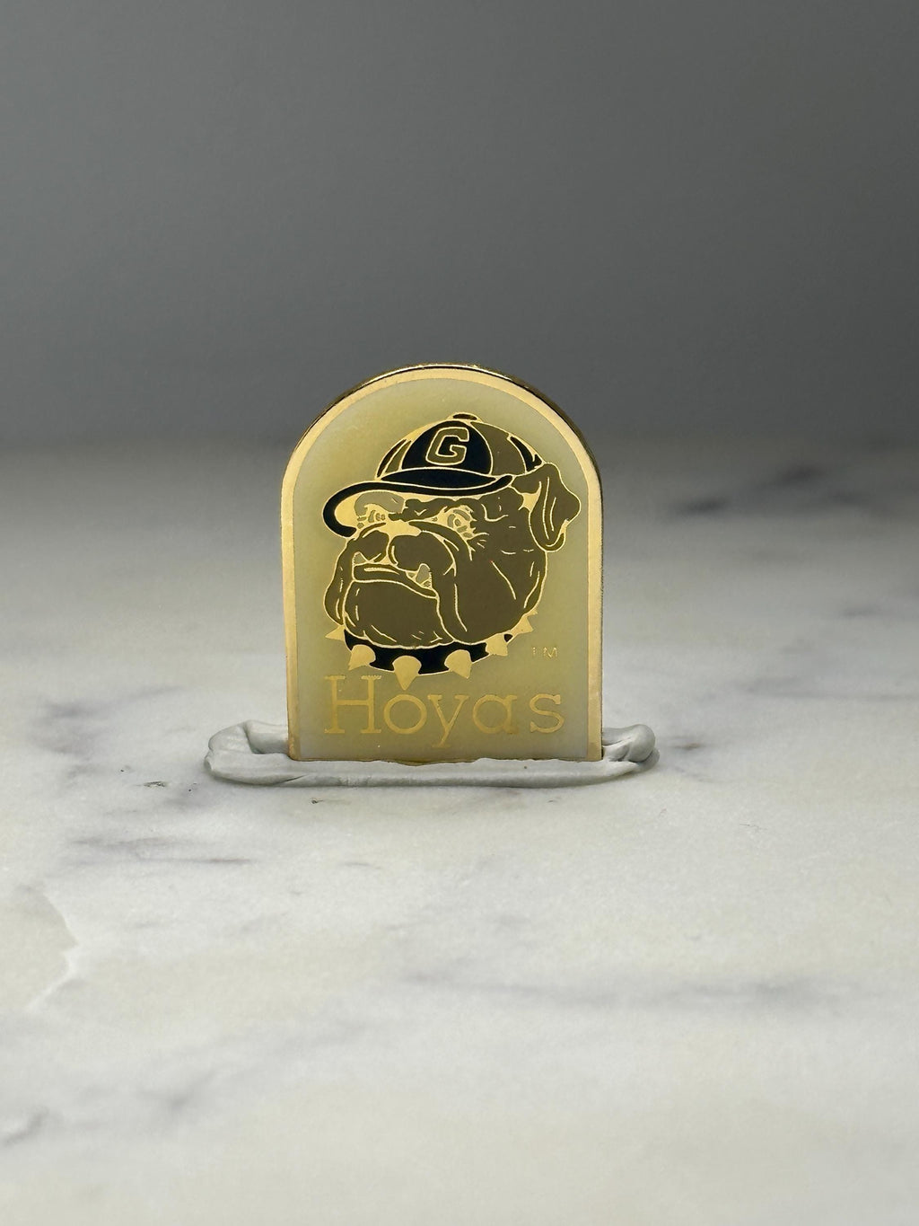 Georgetown Hoyas Mascot Enamel Pin: Gold Tone - College Accessory