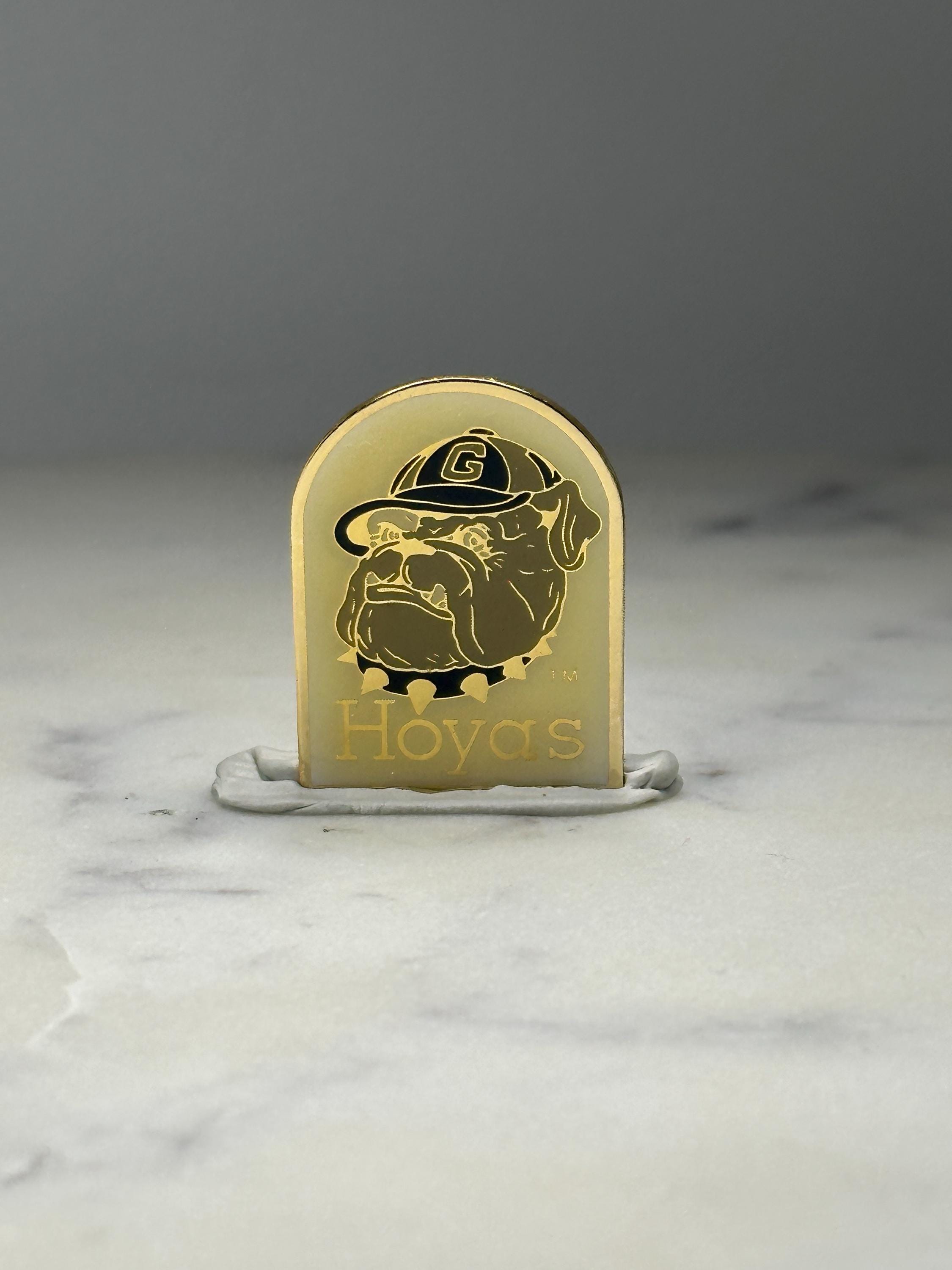 Georgetown Hoyas Mascot Enamel Pin: Gold Tone - College Accessory