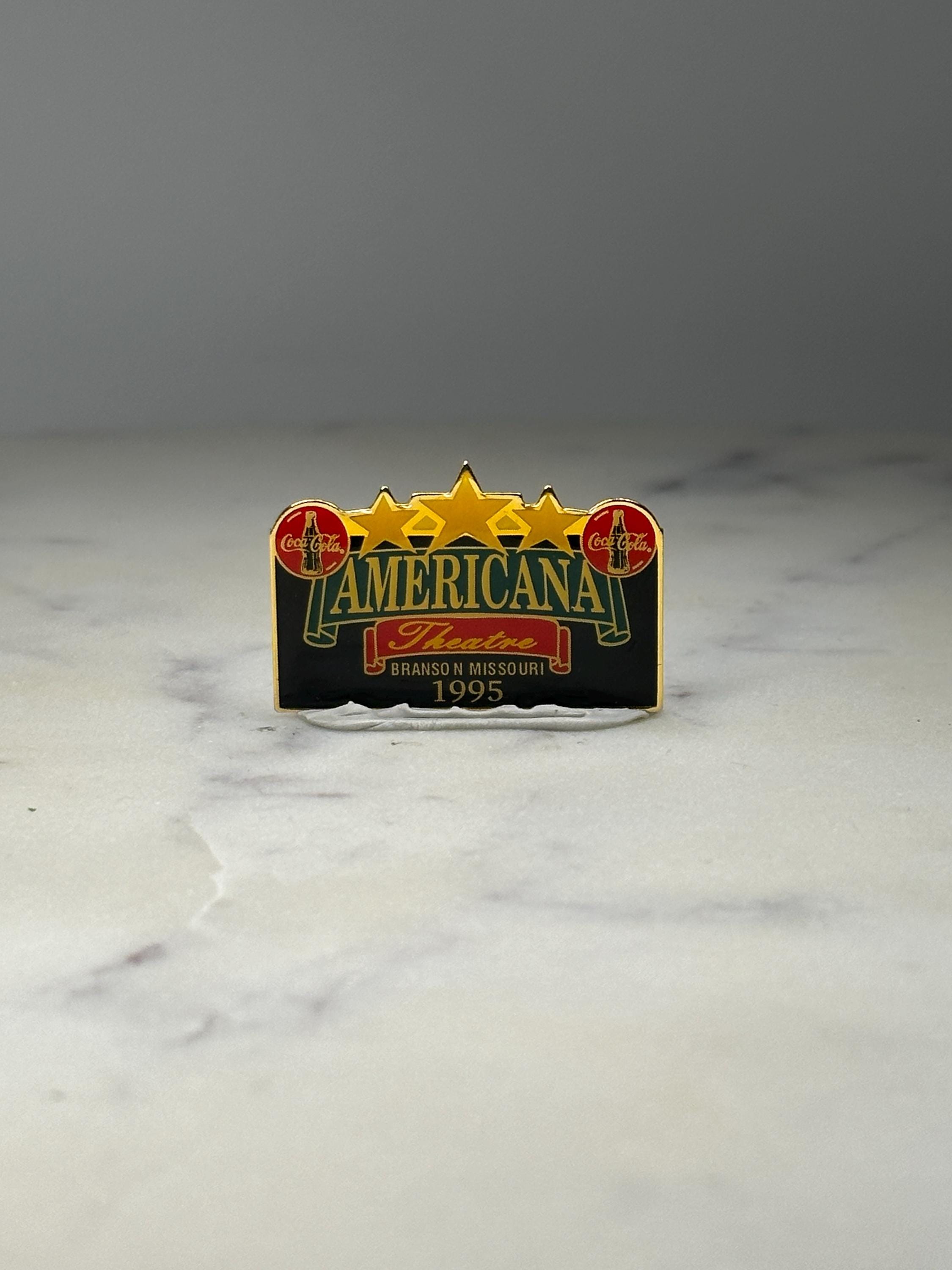 Americana Theatre Enamel Pin: Gold Tone 1995 Branson Accessory