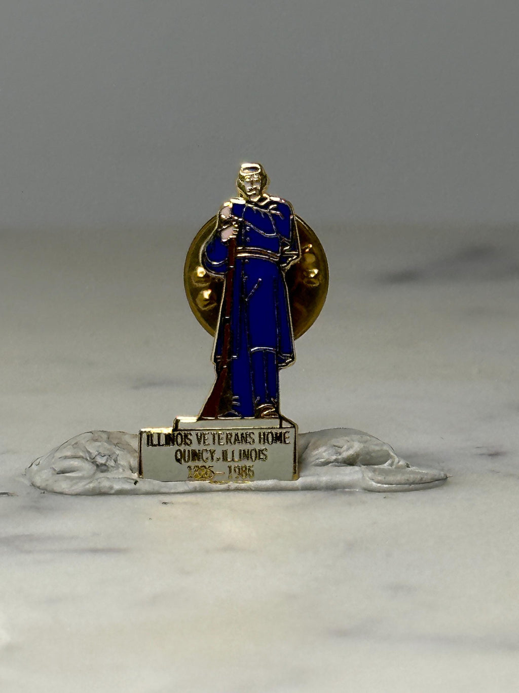 Illinois Veterans Home Enamel Pin: Blue & Gold - Military Memorial Accessory
