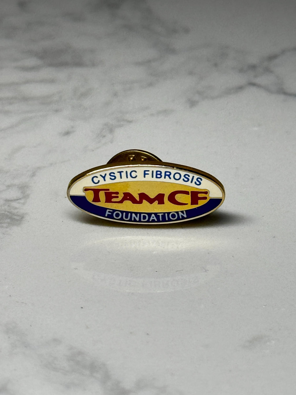 Cystic Fibrosis Team CF Pin: Enamel Gold Tone - Charity Accessory