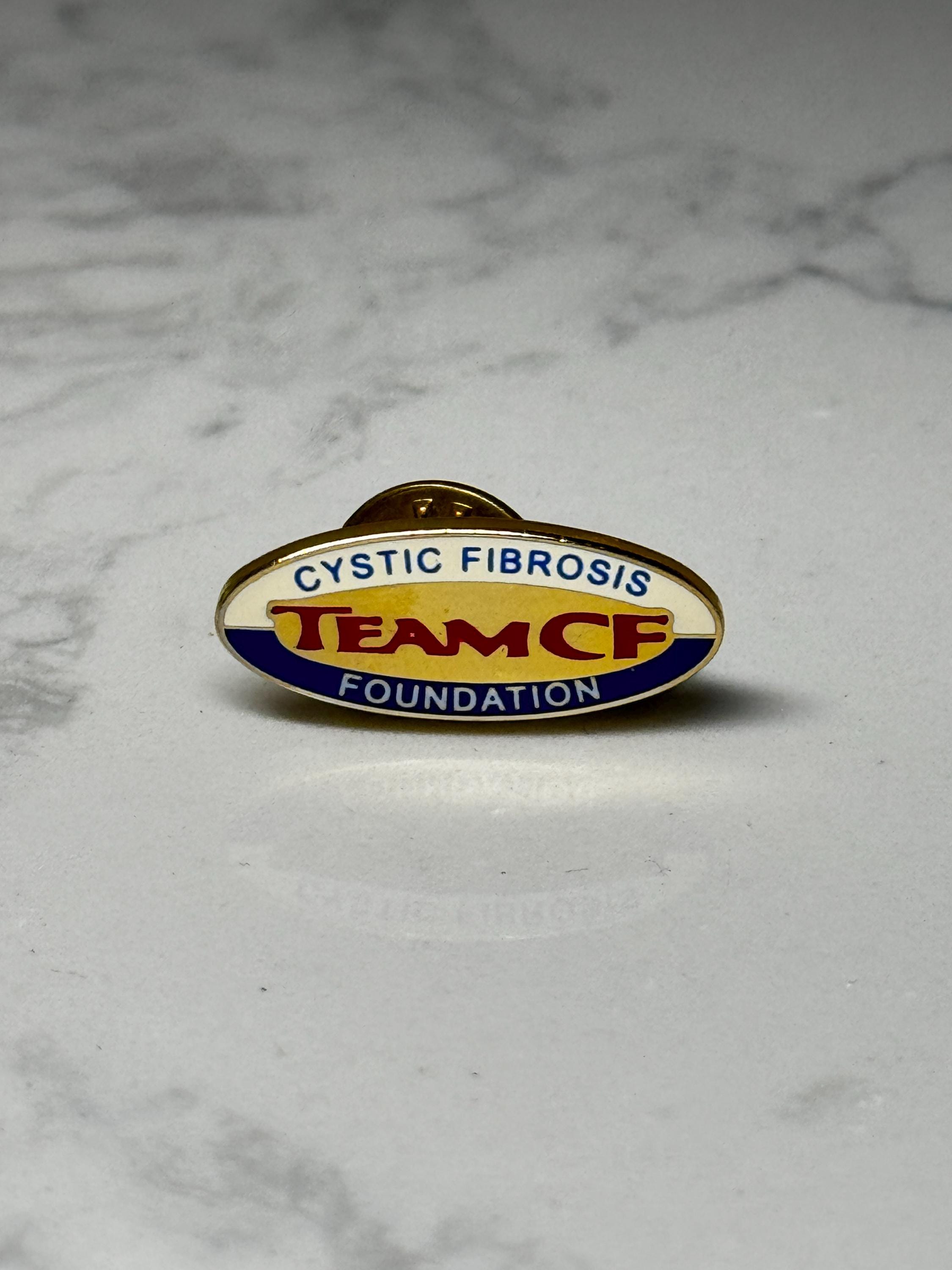 Cystic Fibrosis Team CF Pin: Enamel Gold Tone - Charity Accessory