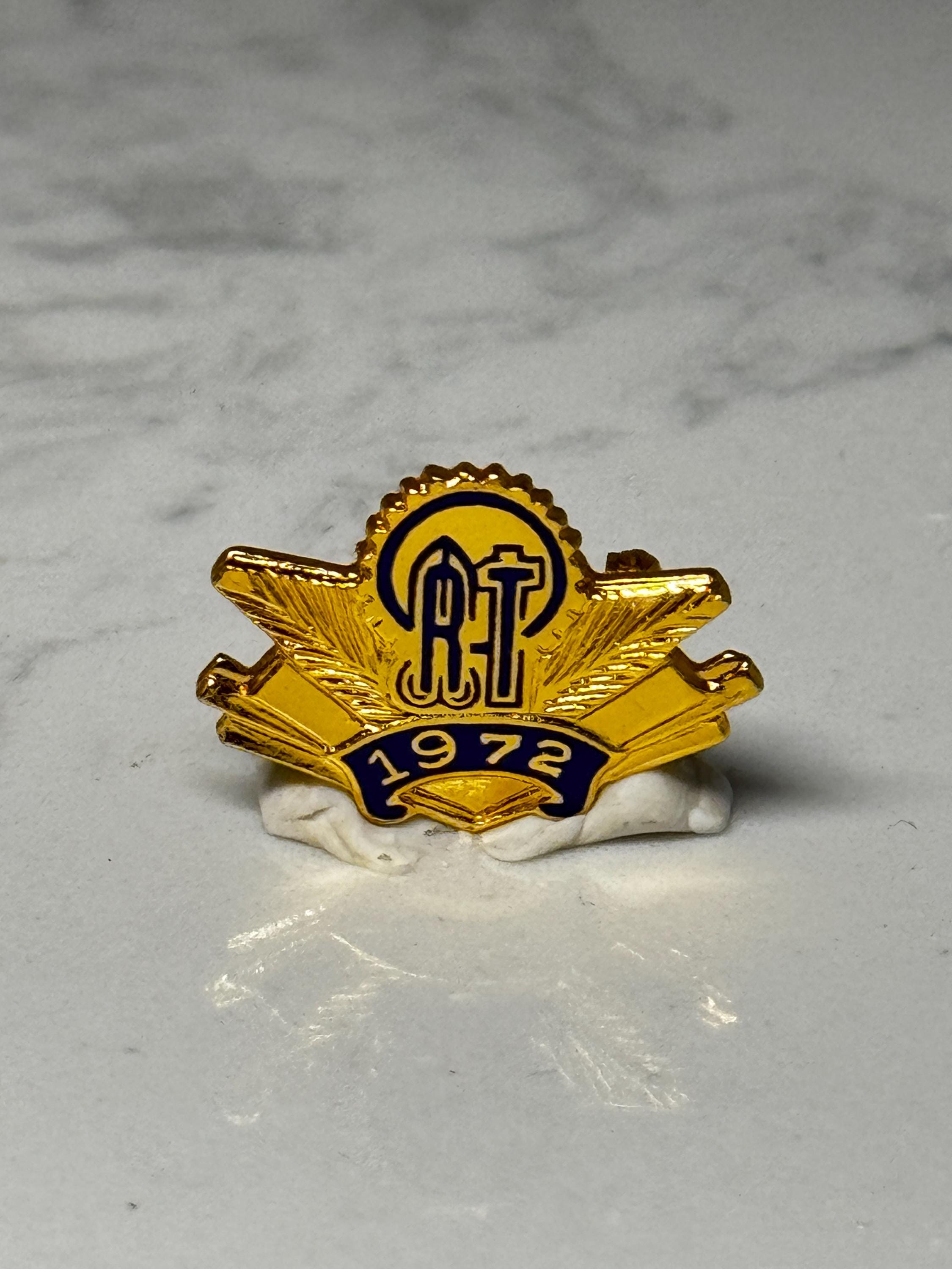 Vintage 1972 ORT Lapel Pin: Organization for Rehabilitation Through Training – Gold Tone Badge
