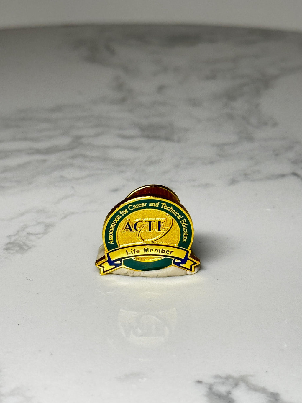 ACTE Life Member Lapel Pin: Gold & Green Enamel - Education