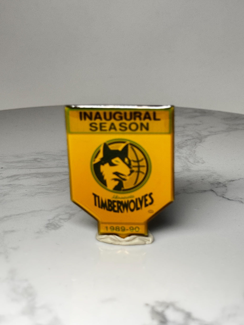 Minnesota Timberwolves Pin: Yellow Enamel - 1989 Inaugural Season Accessory