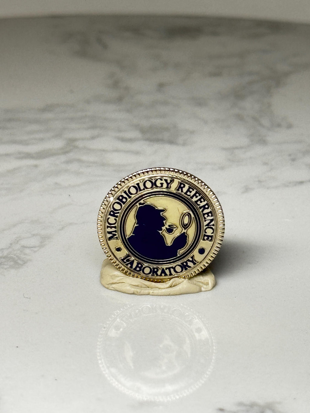 Microbiology Reference Laboratory Pin: Gold Tone Enamel - Science