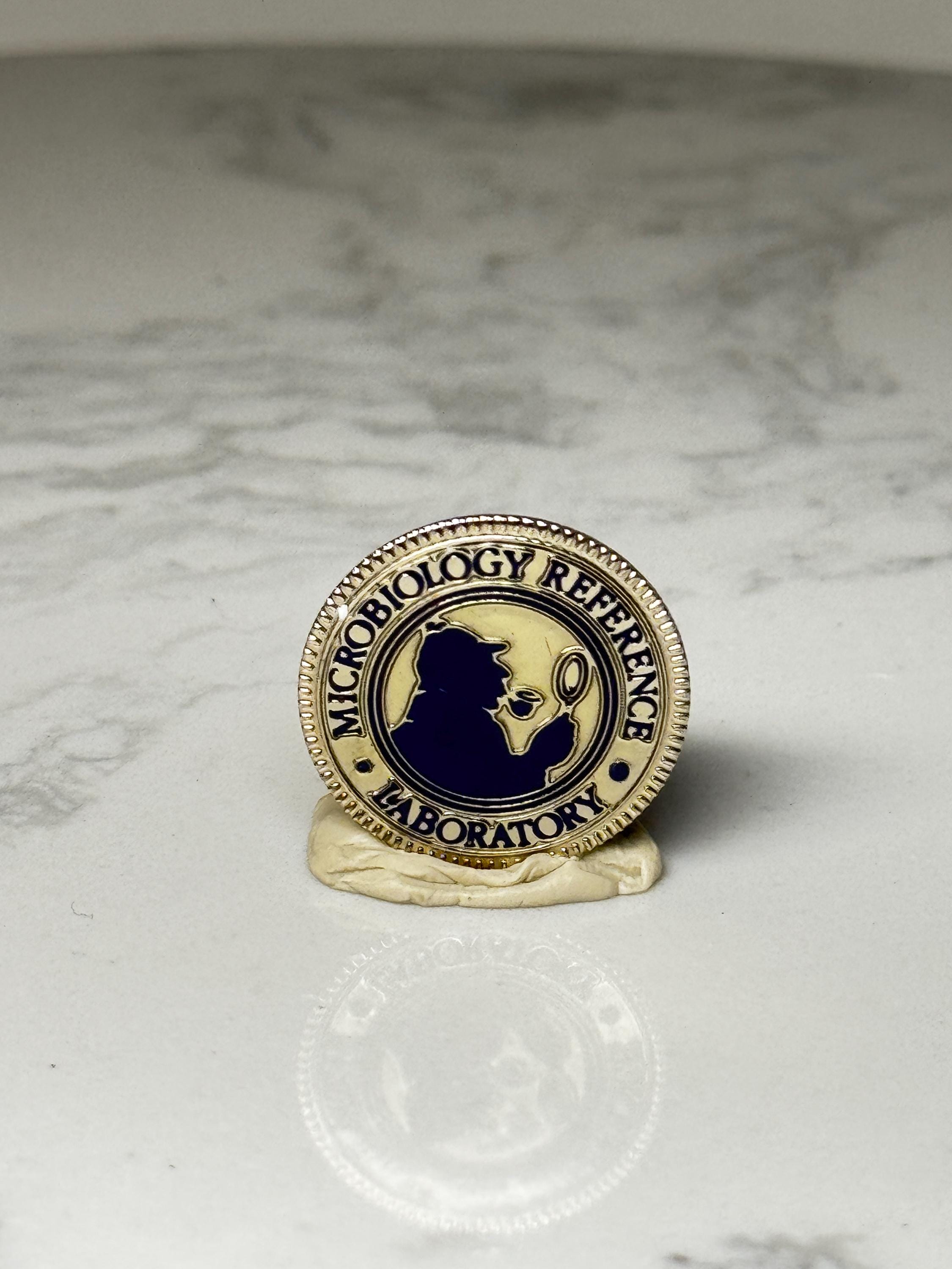 Microbiology Reference Laboratory Pin: Gold Tone Enamel - Science