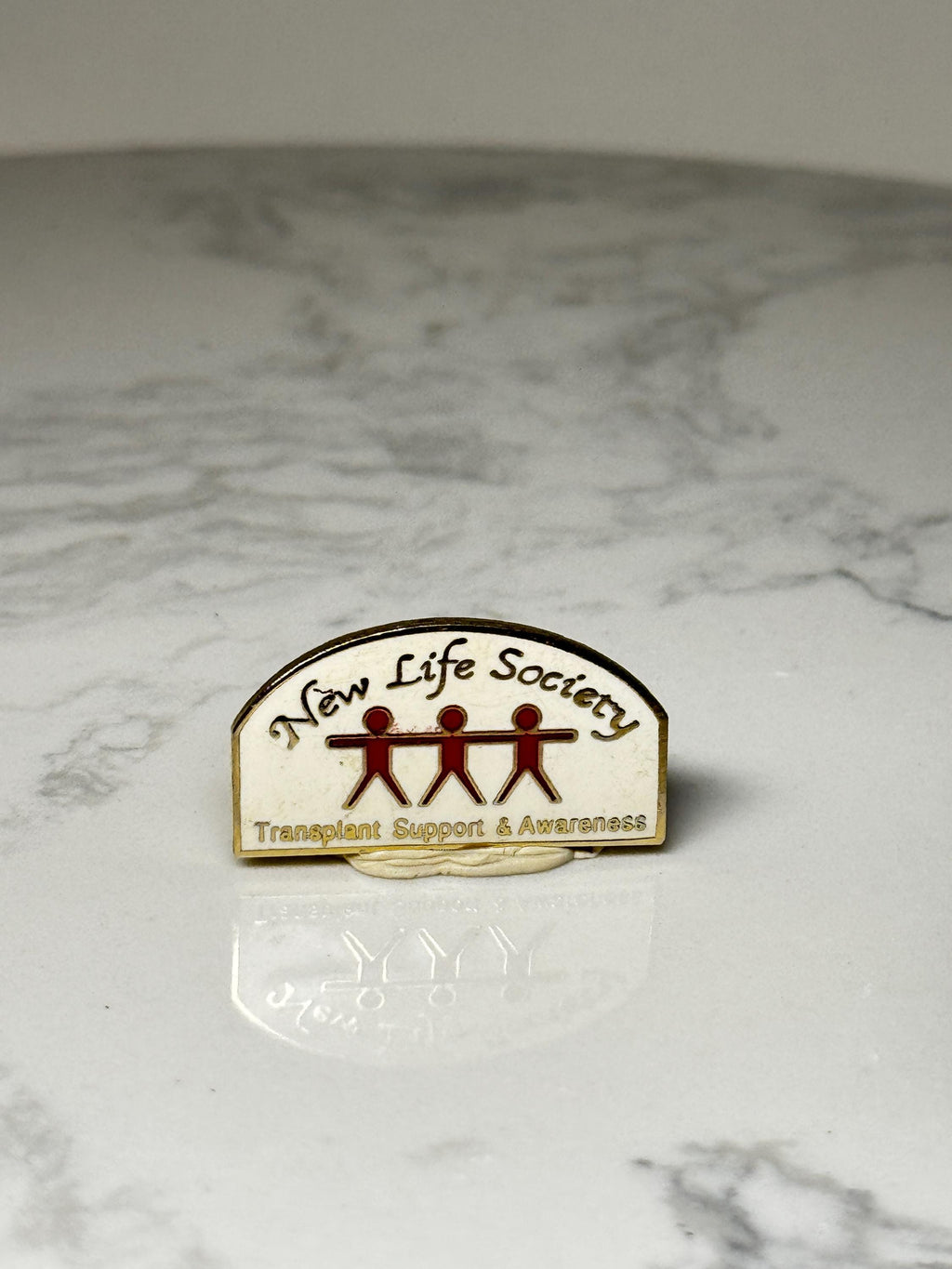 New Life Society Enamel Pin: Red & Gold - Transplant Awareness Accessory