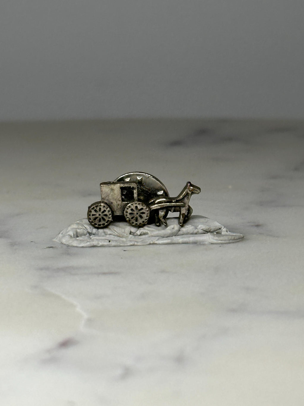 Horse Drawn Buggy Pin: Silver Tone - Amish Country Accessory