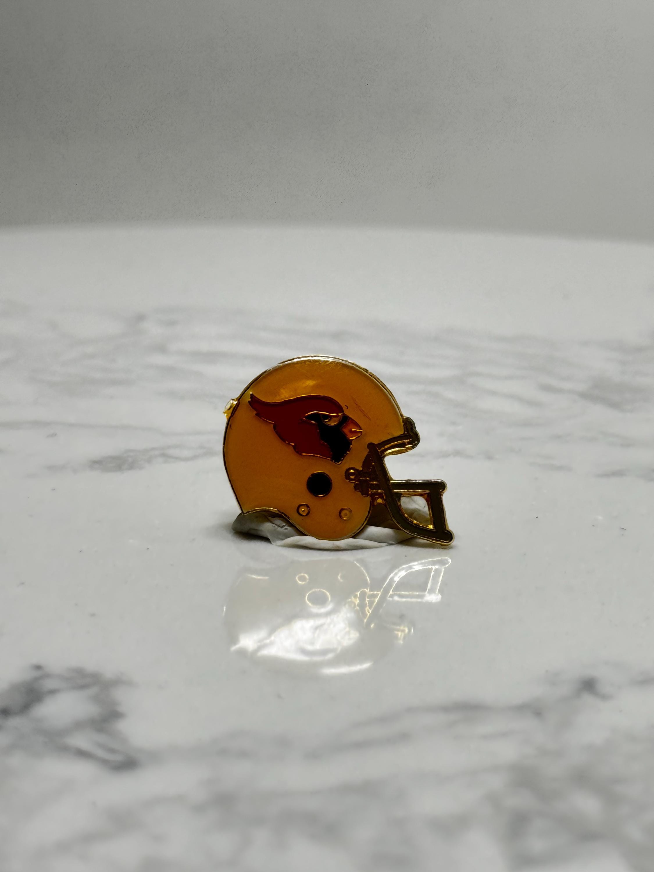 Arizona Cardinals Football Helmet Pin: Gold-Tone Enamel - Vintage Sports Accessory