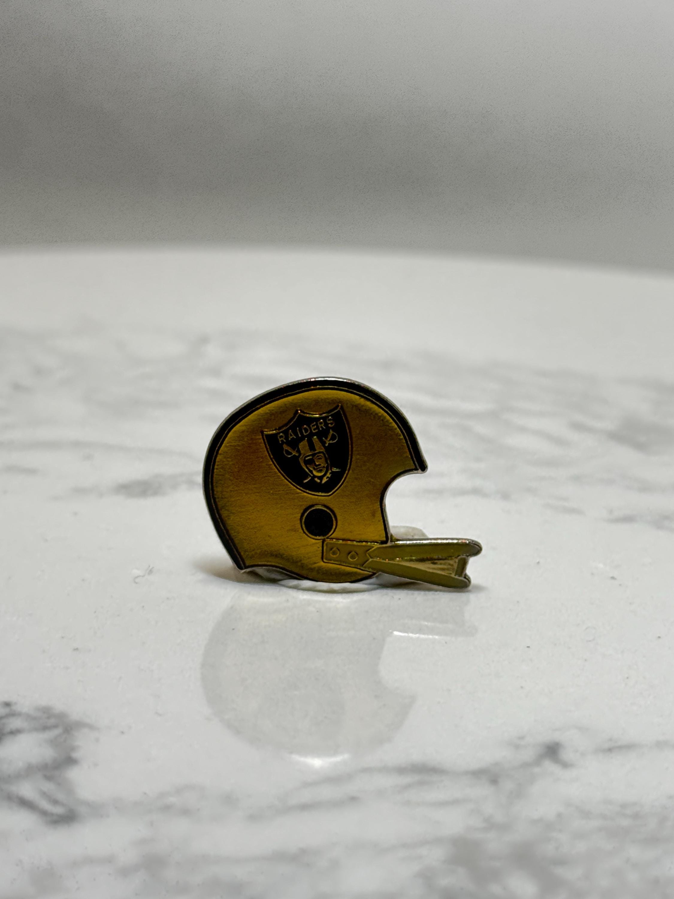 Raiders Football Helmet Pin: Vintage Gold Tone - Sports Fan Accessory