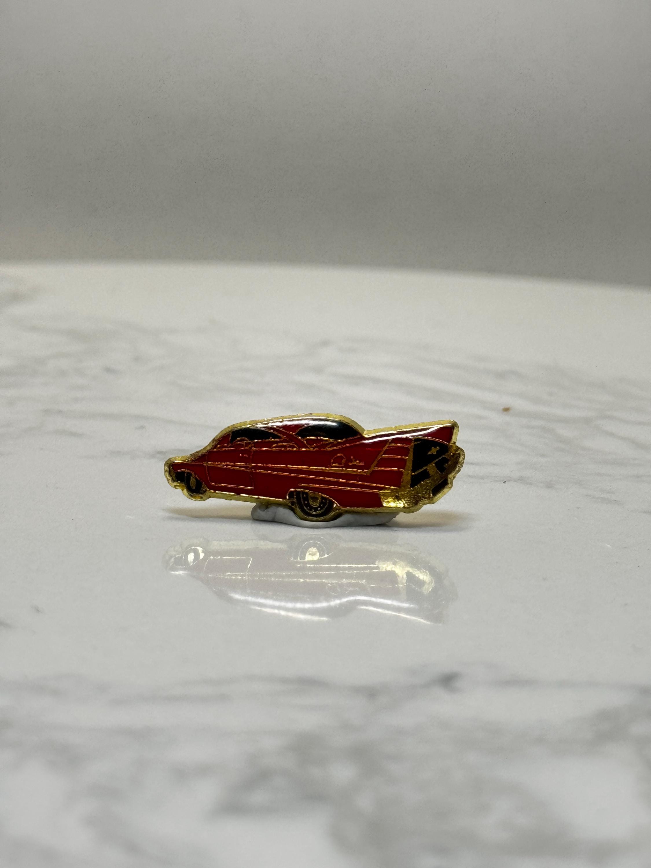 1959 Impala Style Pin: Red Classic 50s Tailfin Enamel Car Pin