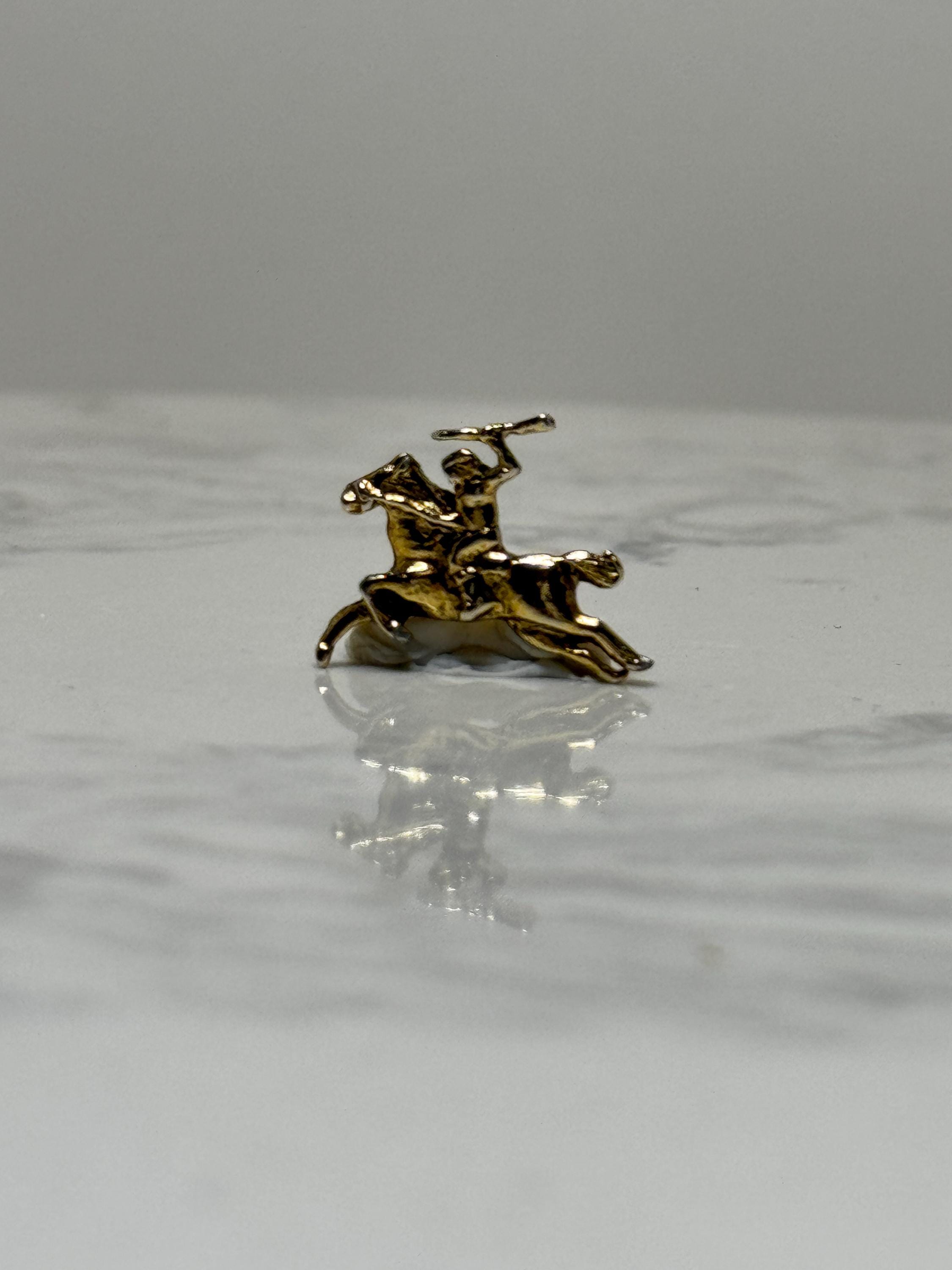 Polo Rider Lapel Pin: Gold Tone Finish - Vintage Style Accessory
