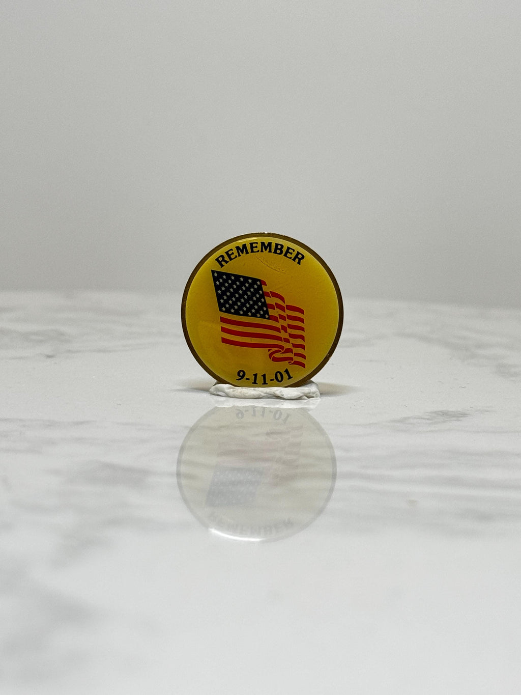 9/11 Memorial Pin: American Flag Yellow Enamel - Patriotic Accessory