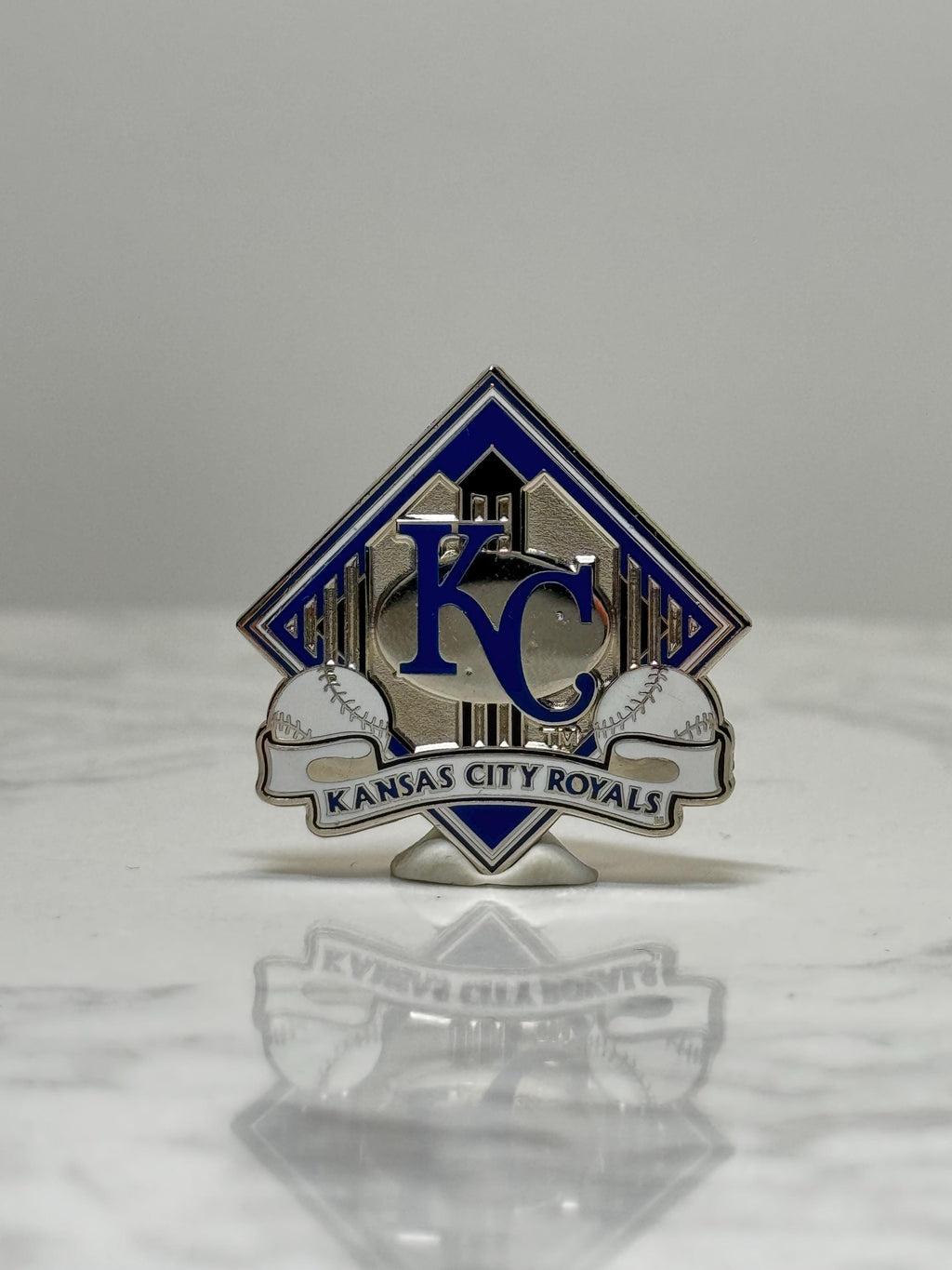 Kansas City Royals Baseball Pin: Silver & Blue Enamel - MLB Fan Accessory
