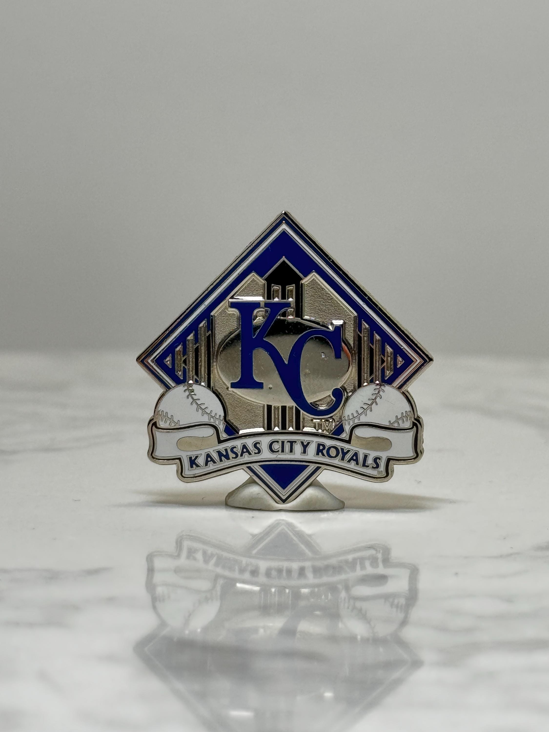 Kansas City Royals Baseball Pin: Silver & Blue Enamel - MLB Fan Accessory