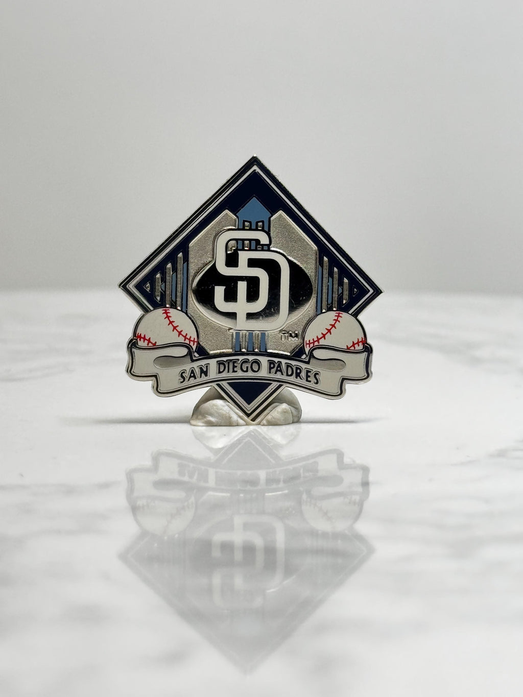 San Diego Padres Baseball Pin: Silver & Navy Enamel - MLB Sports Accessory