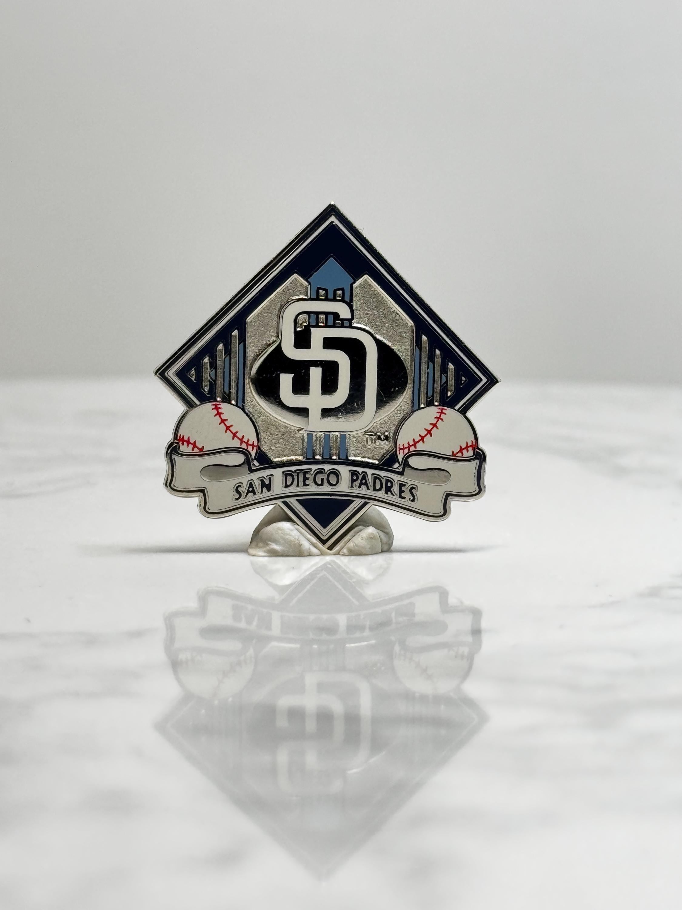 San Diego Padres Baseball Pin: Silver & Navy Enamel - MLB Sports Accessory