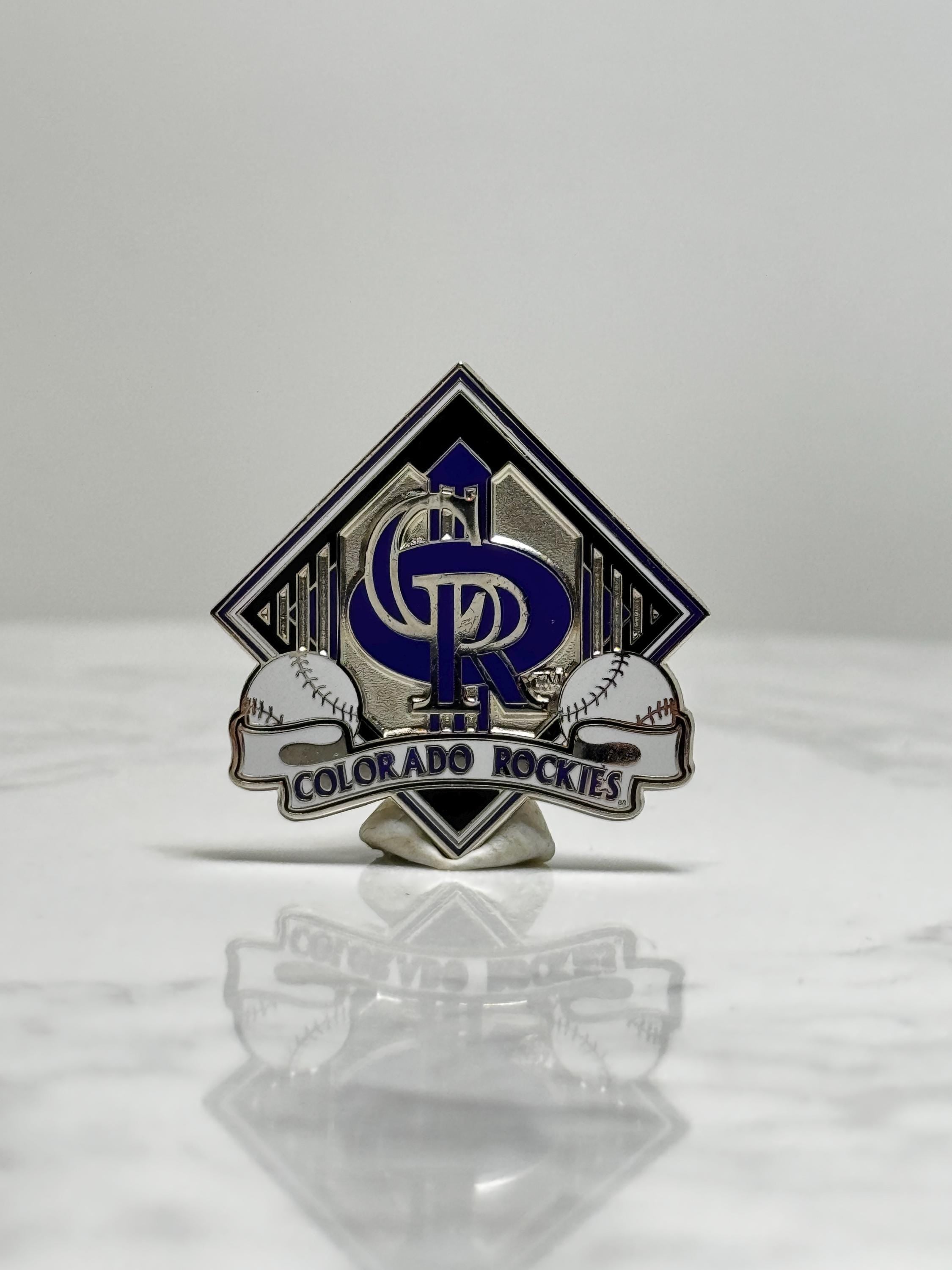 Colorado Rockies Baseball Pin: Silver & Purple Enamel - MLB Fan Accessory