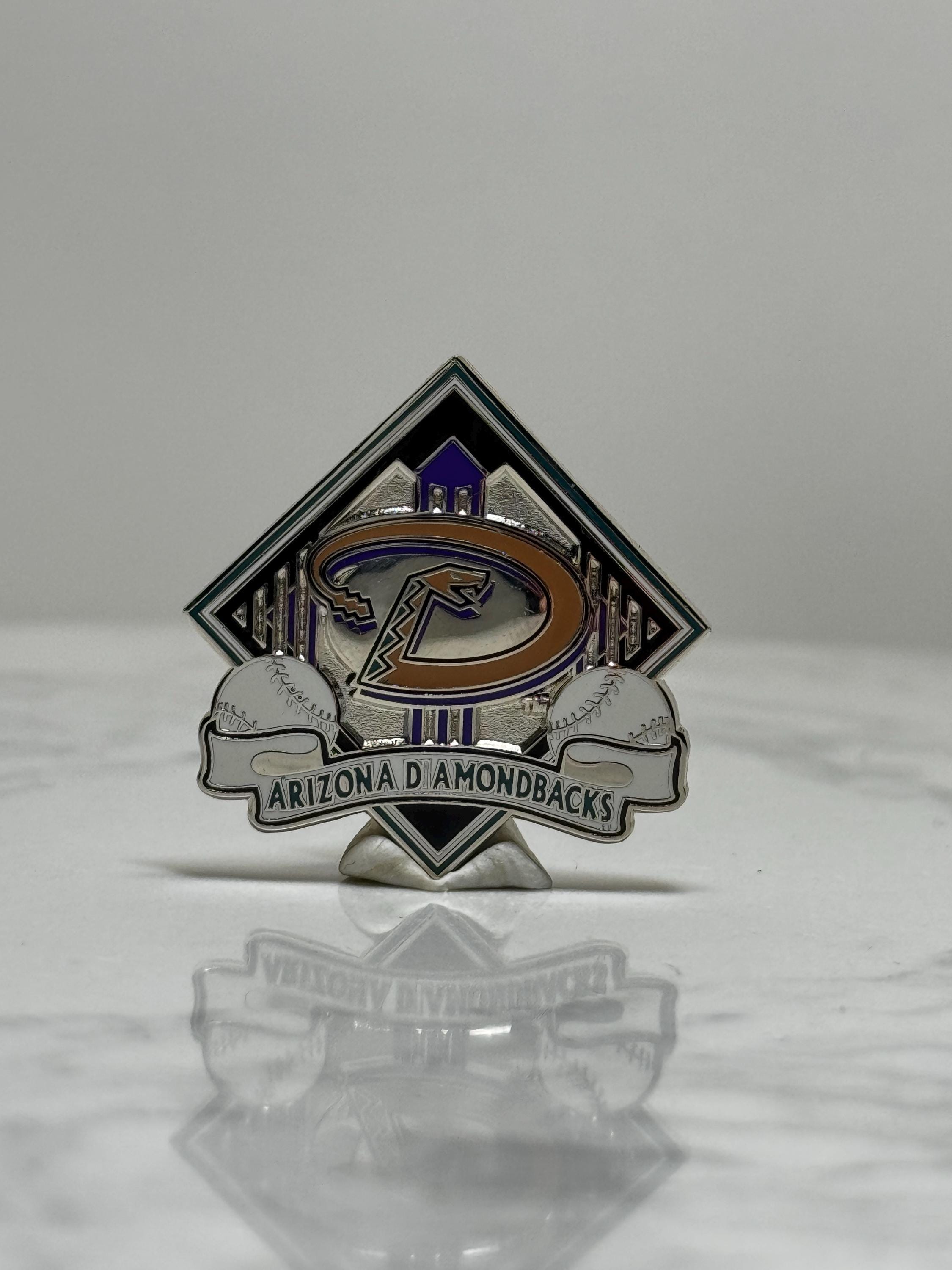Arizona Diamondbacks Baseball Pin: Silver Enamel - Vintage MLB Accessory