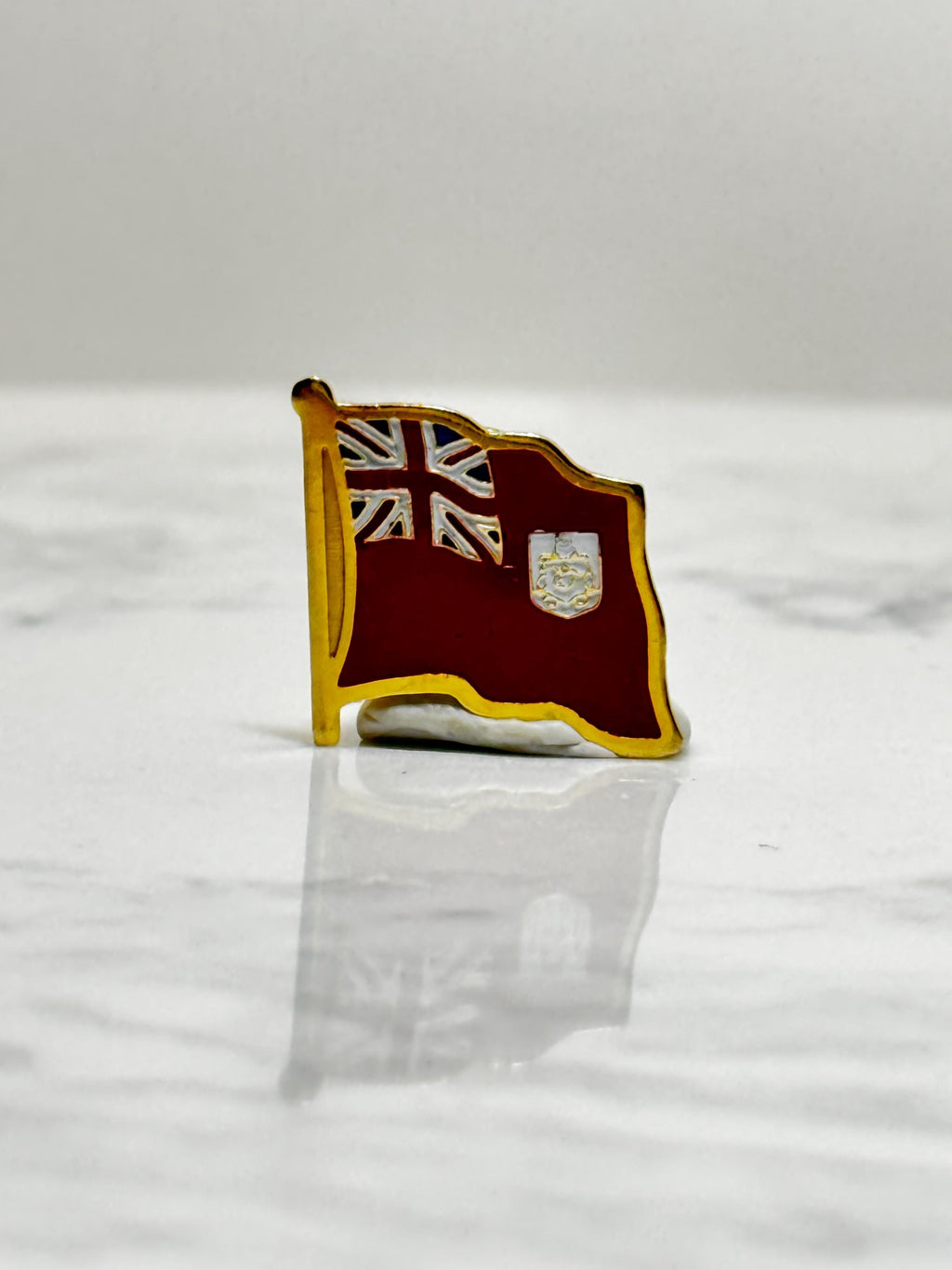Bermuda Flag Lapel Pin: Gold Trim Enamel - Travel Souvenir Accessory