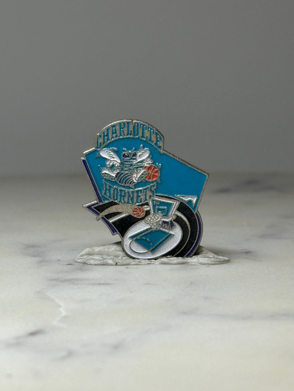 Charlotte Hornets Enamel Pin: Teal Purple - 1990s NBA Accessory