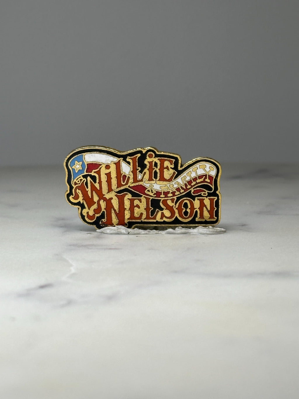 Willie Nelson & Family Enamel Pin: Gold Tone - Country Music Accessory