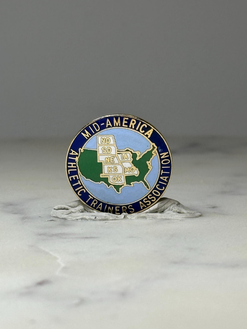 Mid America Athletic Trainers Enamel Pin: Blue Gold - Sports Association Accessory