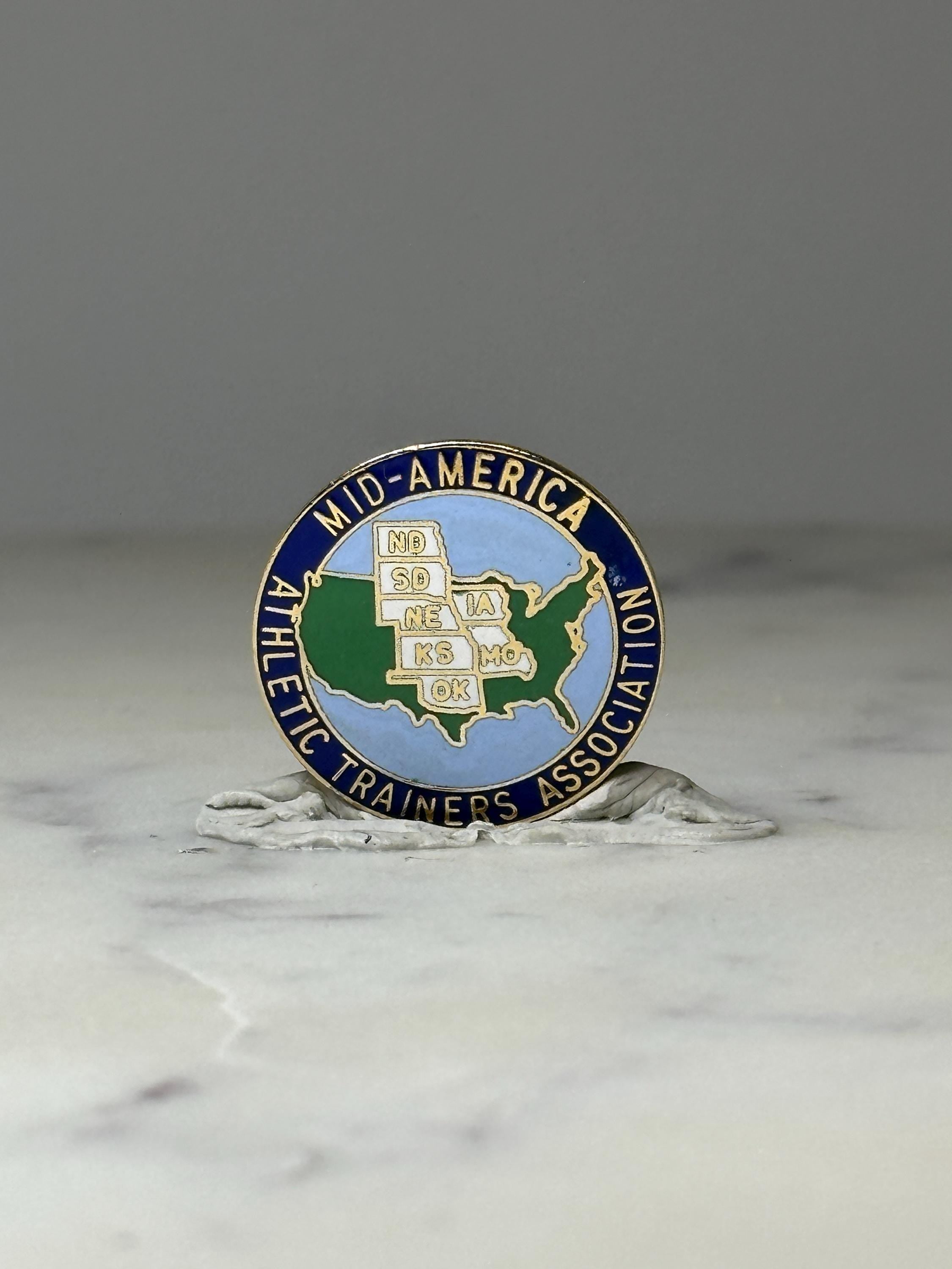 Mid America Athletic Trainers Enamel Pin: Blue Gold - Sports Association Accessory