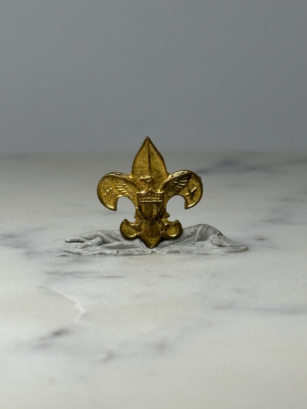 Vintage Boy Scouts Fleur de Lis Lapel Pin: Gold Tone - BSA Emblem Accessory