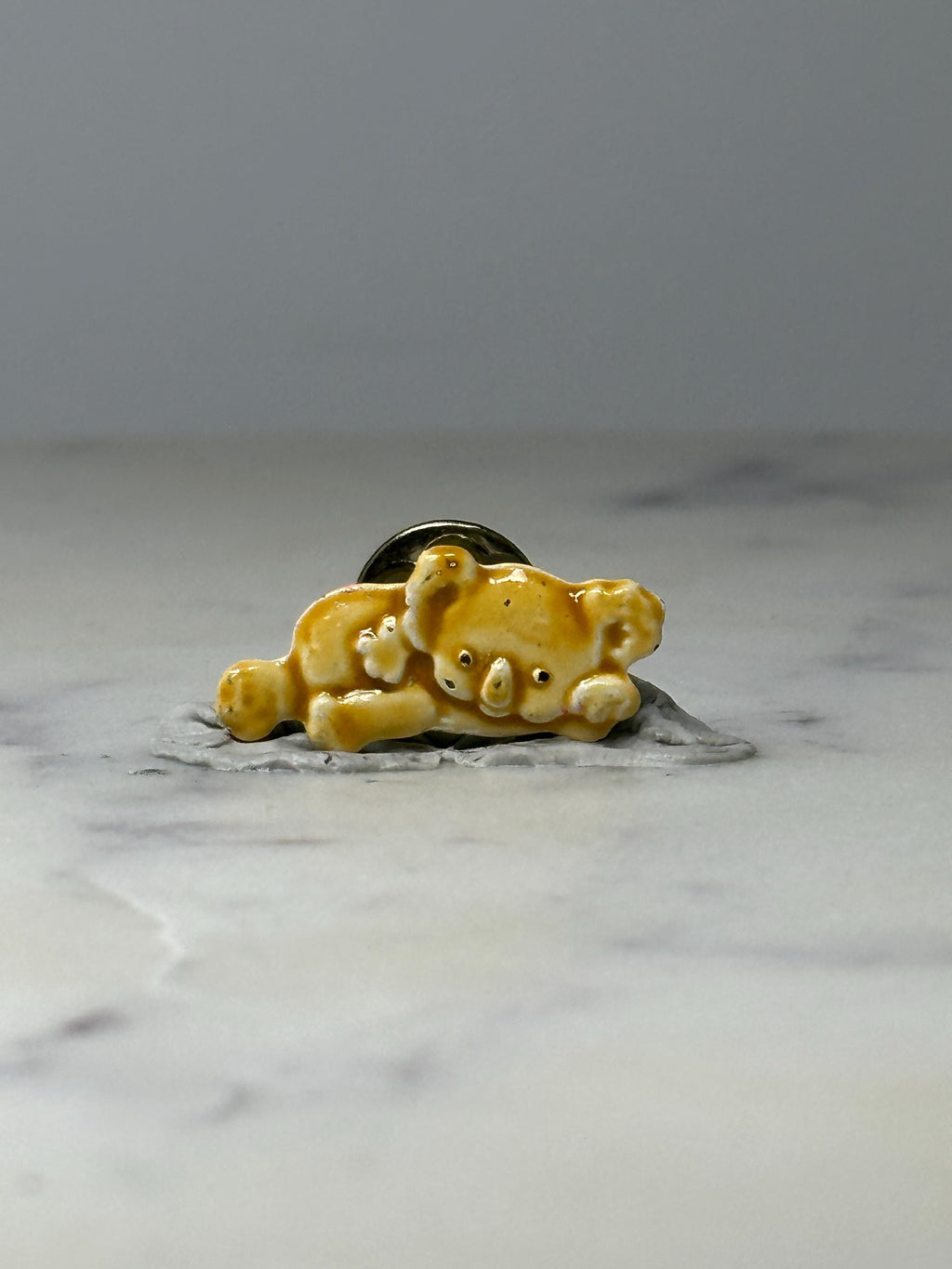 Vintage Koala Bear Lapel Pin: Yellow Glossy Finish - 80s Accessory