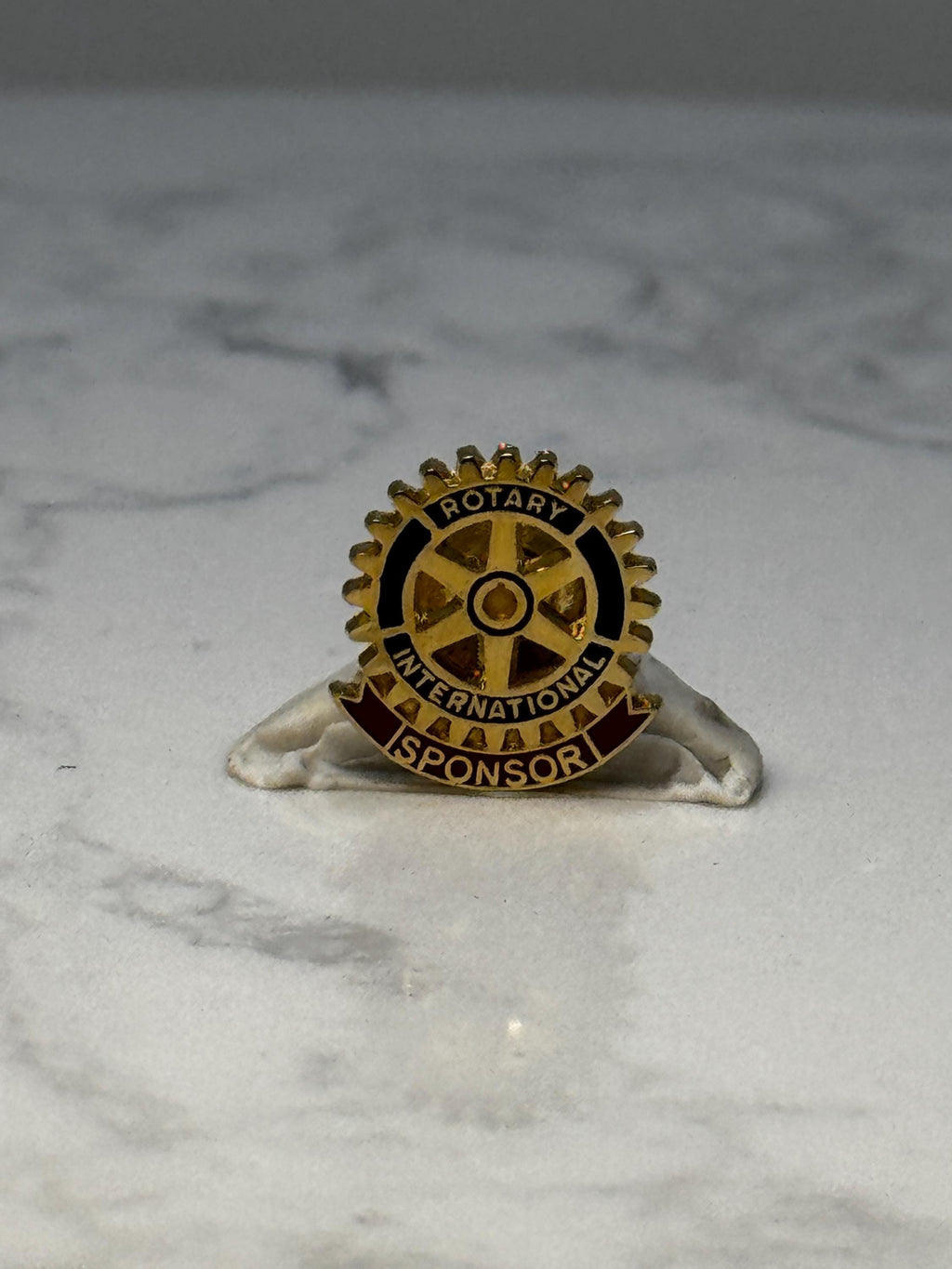 Vintage Rotary International Sponsor Lapel Pin: Gold Enamel - Service Club Accessory