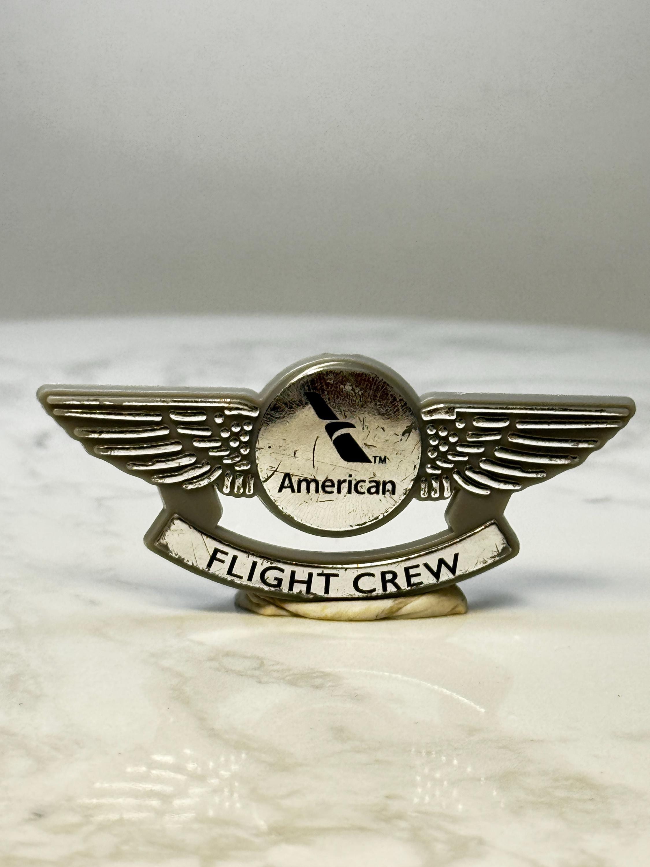 Vintage American Airlines Flight Crew Pin: Silver Tone - Aviation Accessory