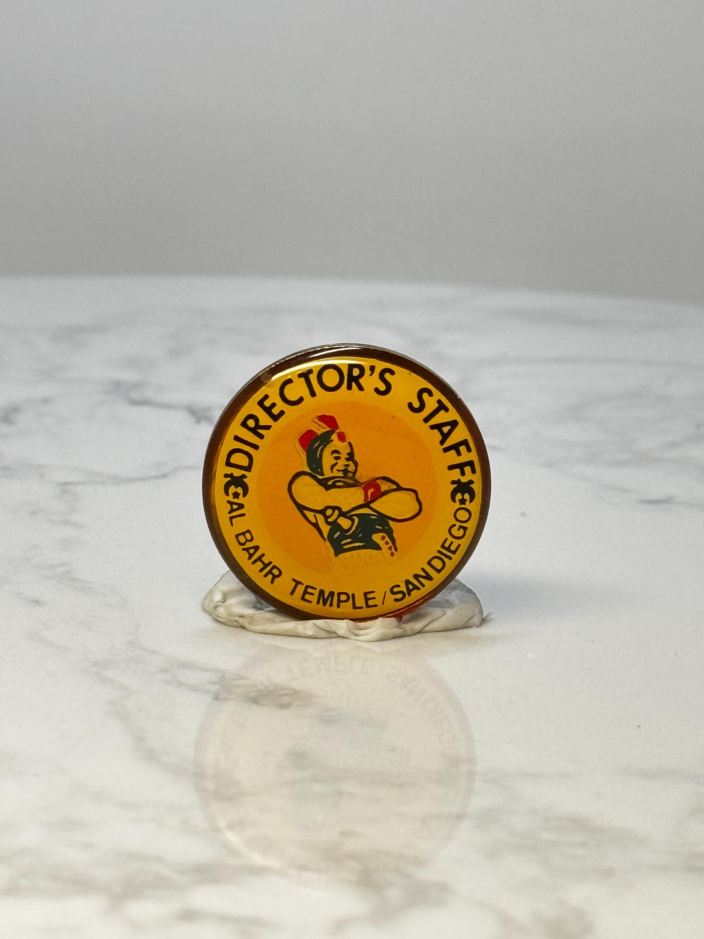 Vintage Al Bahr Temple Director's Staff Pin: Gold Tone - 2005 Masonic