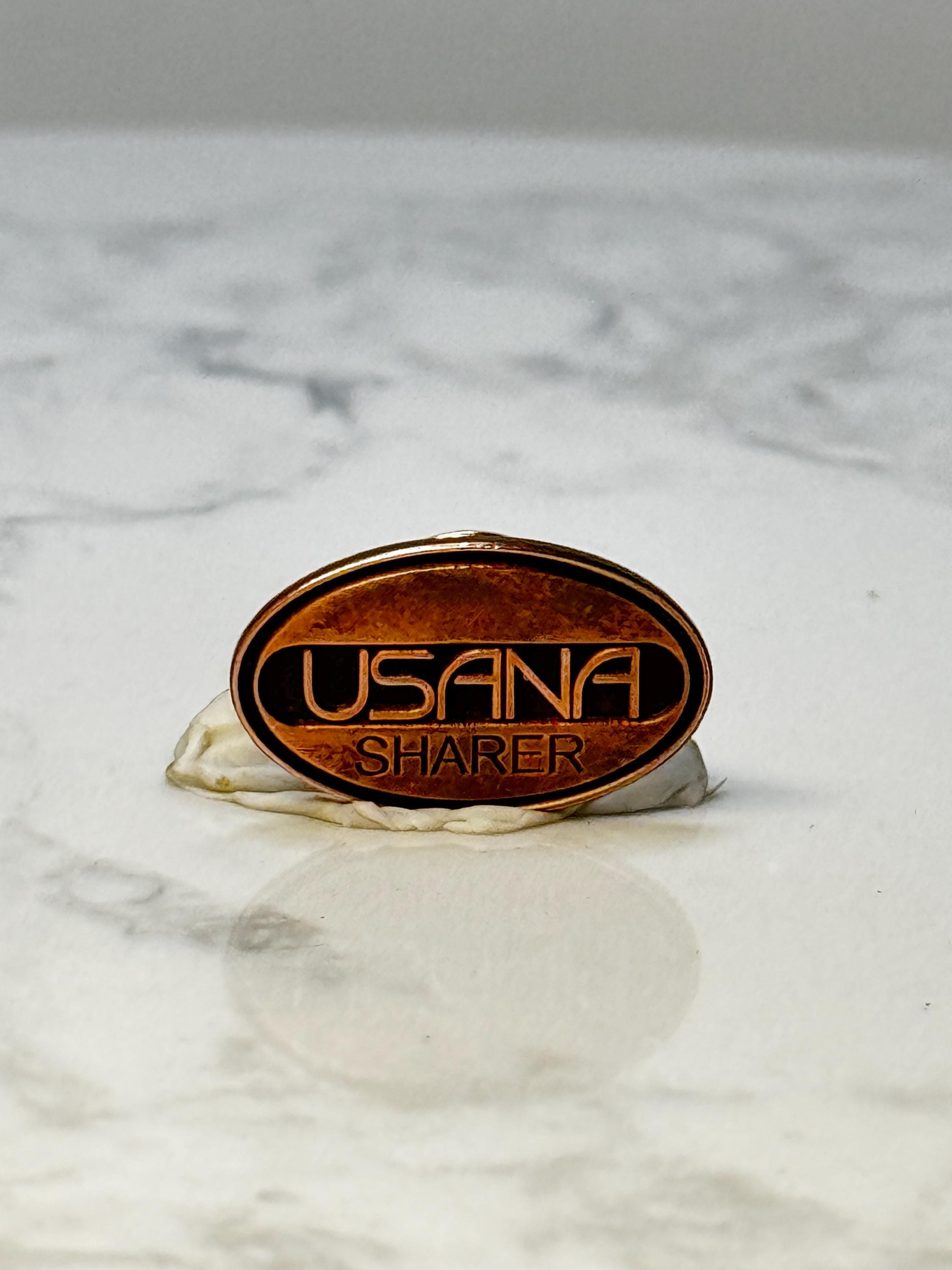 Vintage USANA Sharer Lapel Pin: Copper Tone Enamel - Company Award Accessory