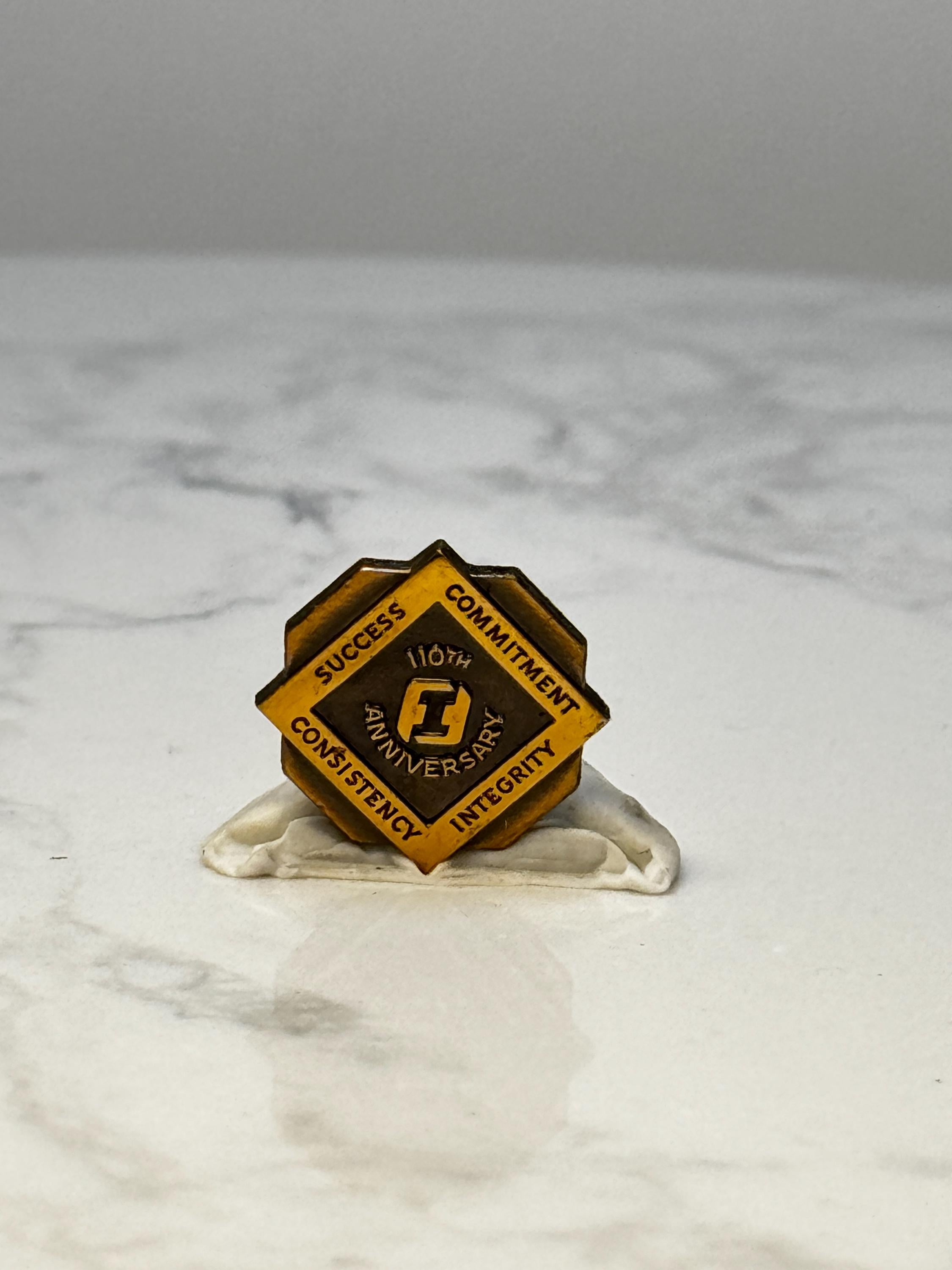 Vintage First Interstate Bank 110th Anniversary Employee Pin - Corporate Service Award Pin