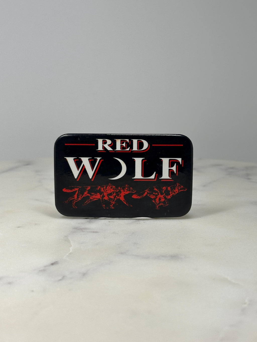 Red Wolf Button Pin: Black Red White - Wildlife Accessory
