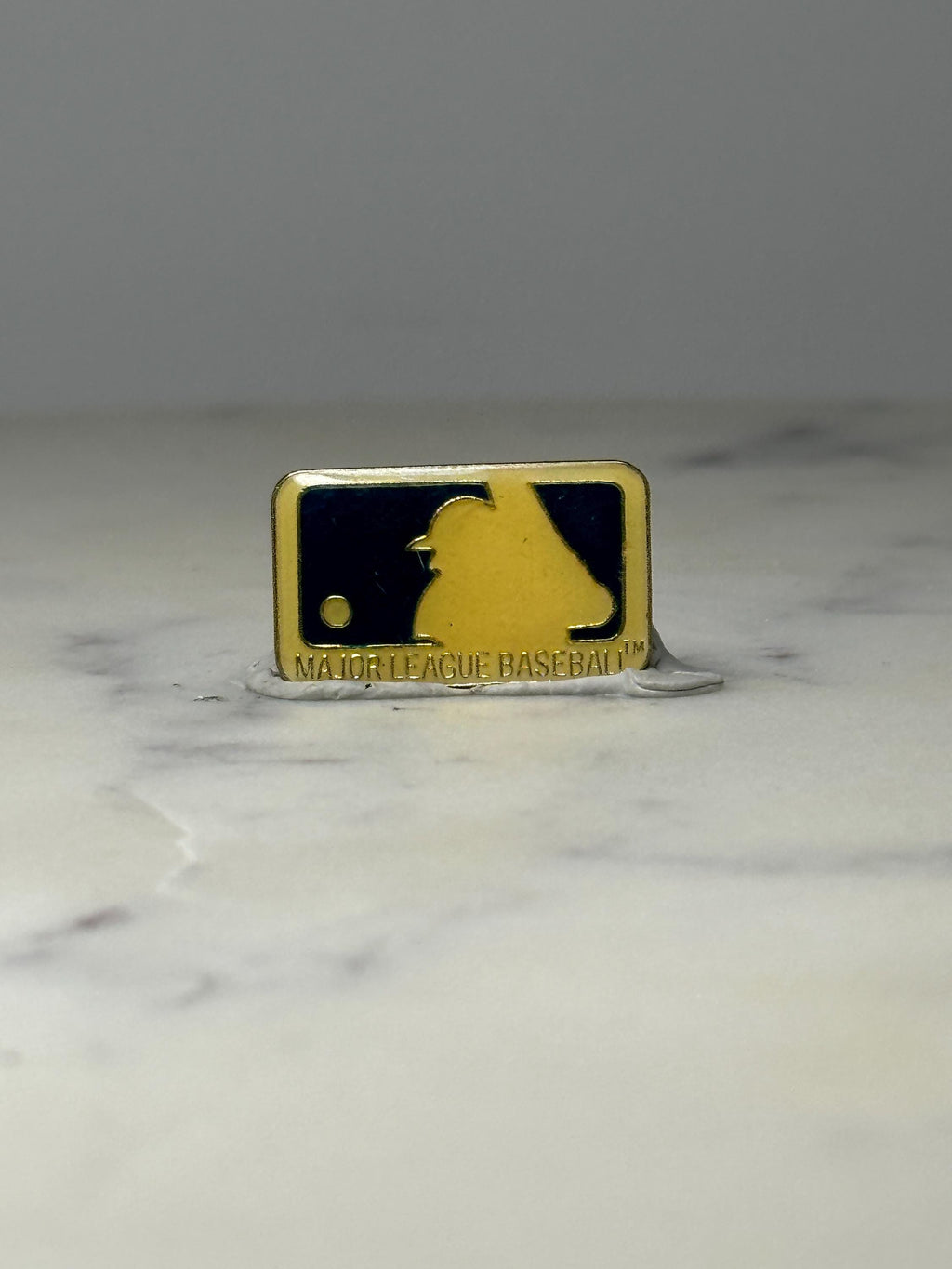 Major League Baseball Logo Pin: Gold Tone Enamel - Sports Fan Accessory